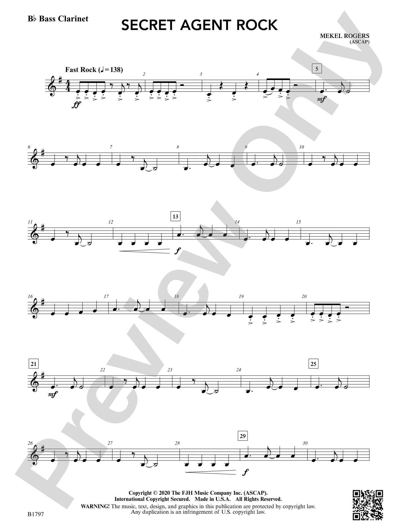 Secret Agent Rock: B-flat Bass Clarinet
