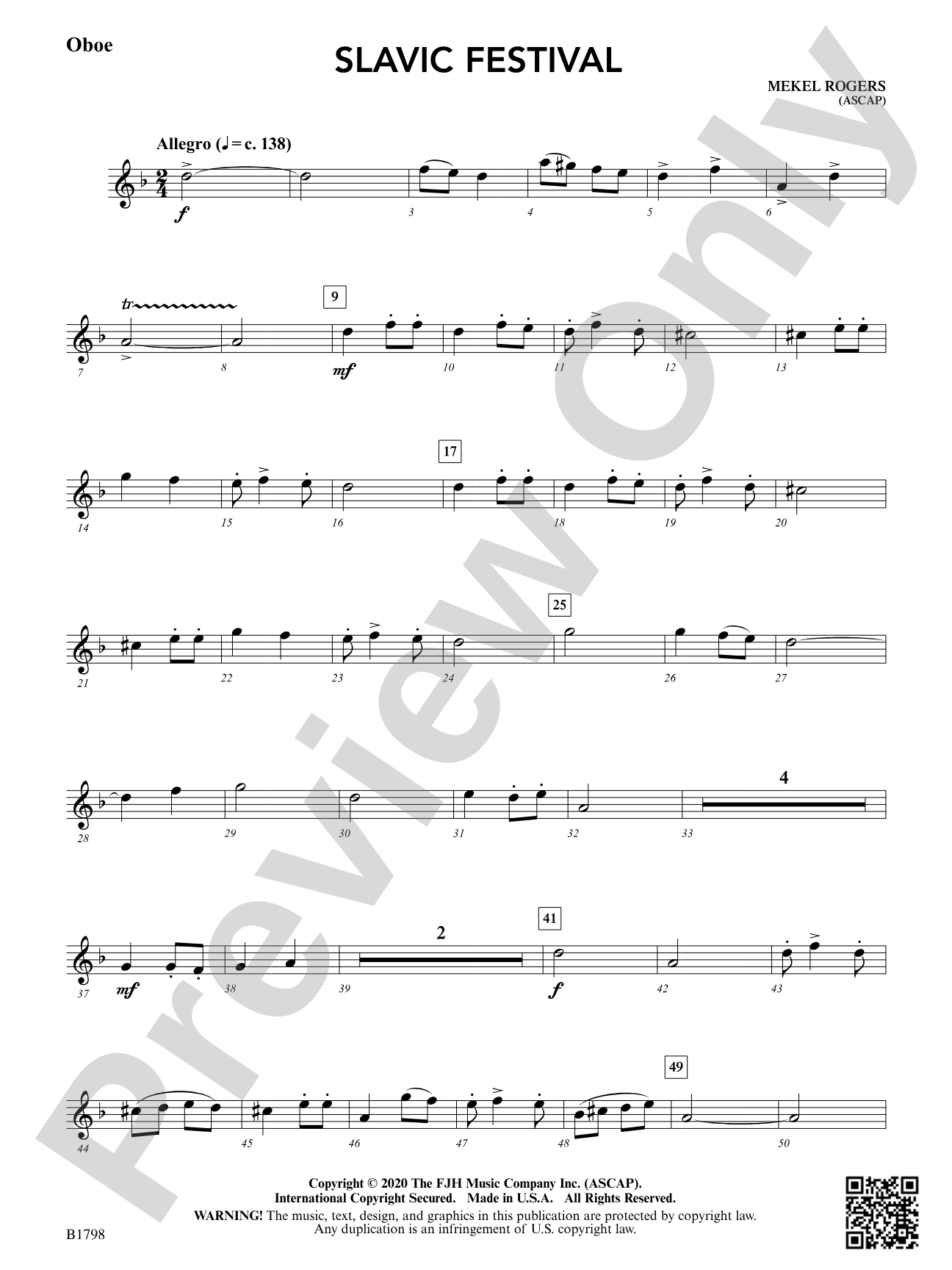 Slavic Festival: Oboe