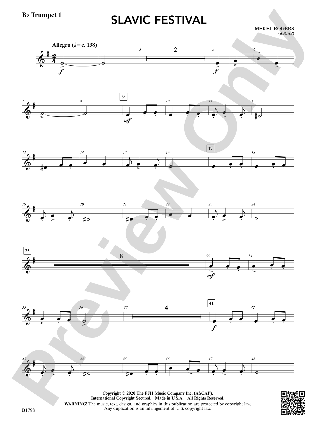 Slavic Festival: B-flat Trumpet 1