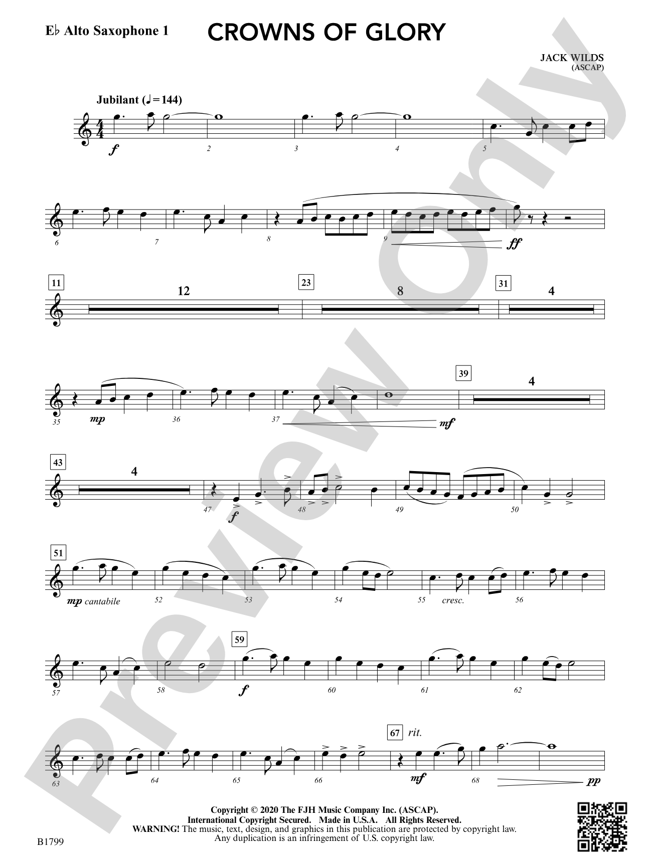 Crowns of Glory: E-flat Alto Saxophone 1
