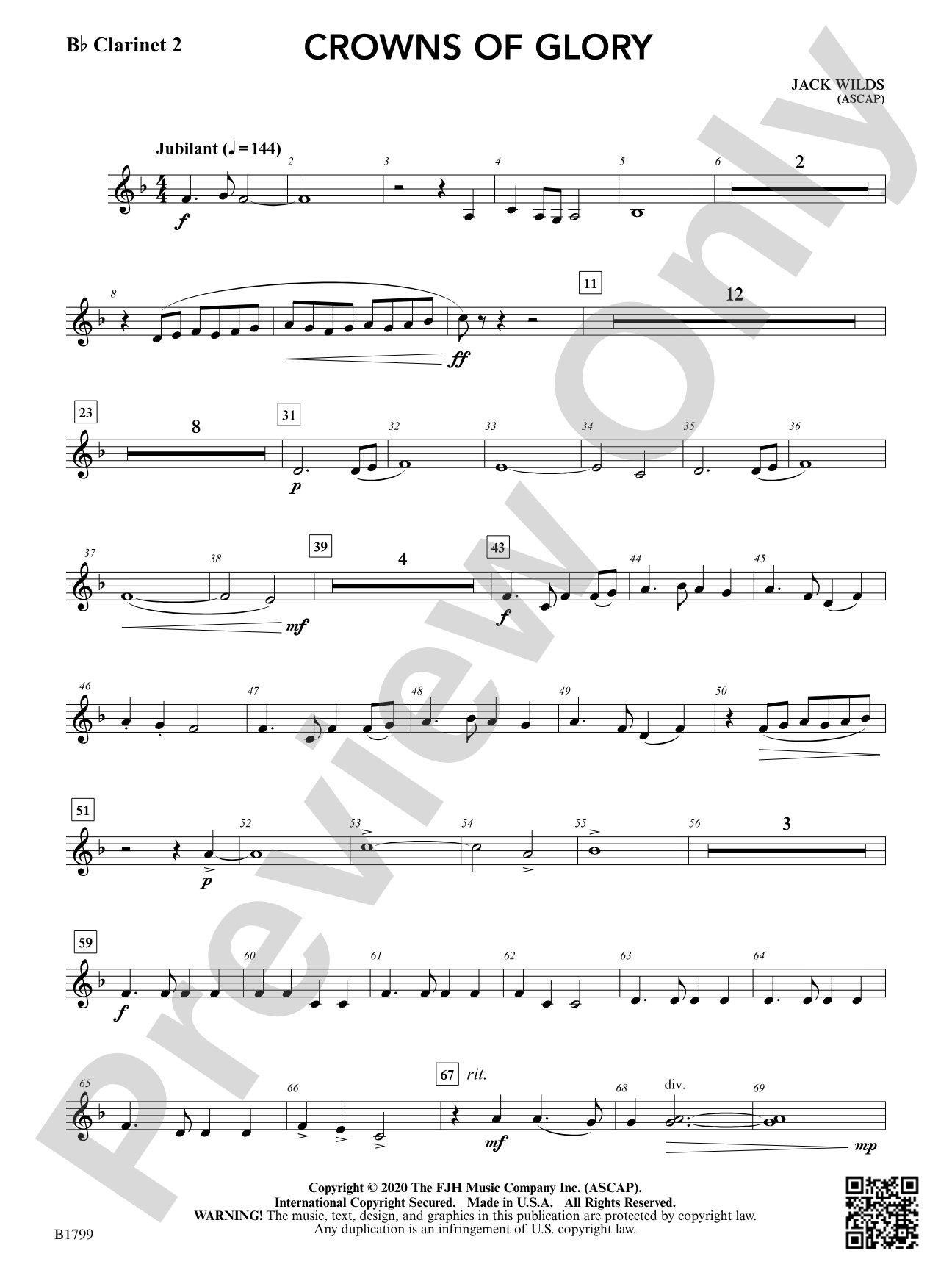 Crowns of Glory: B-flat Clarinet 2
