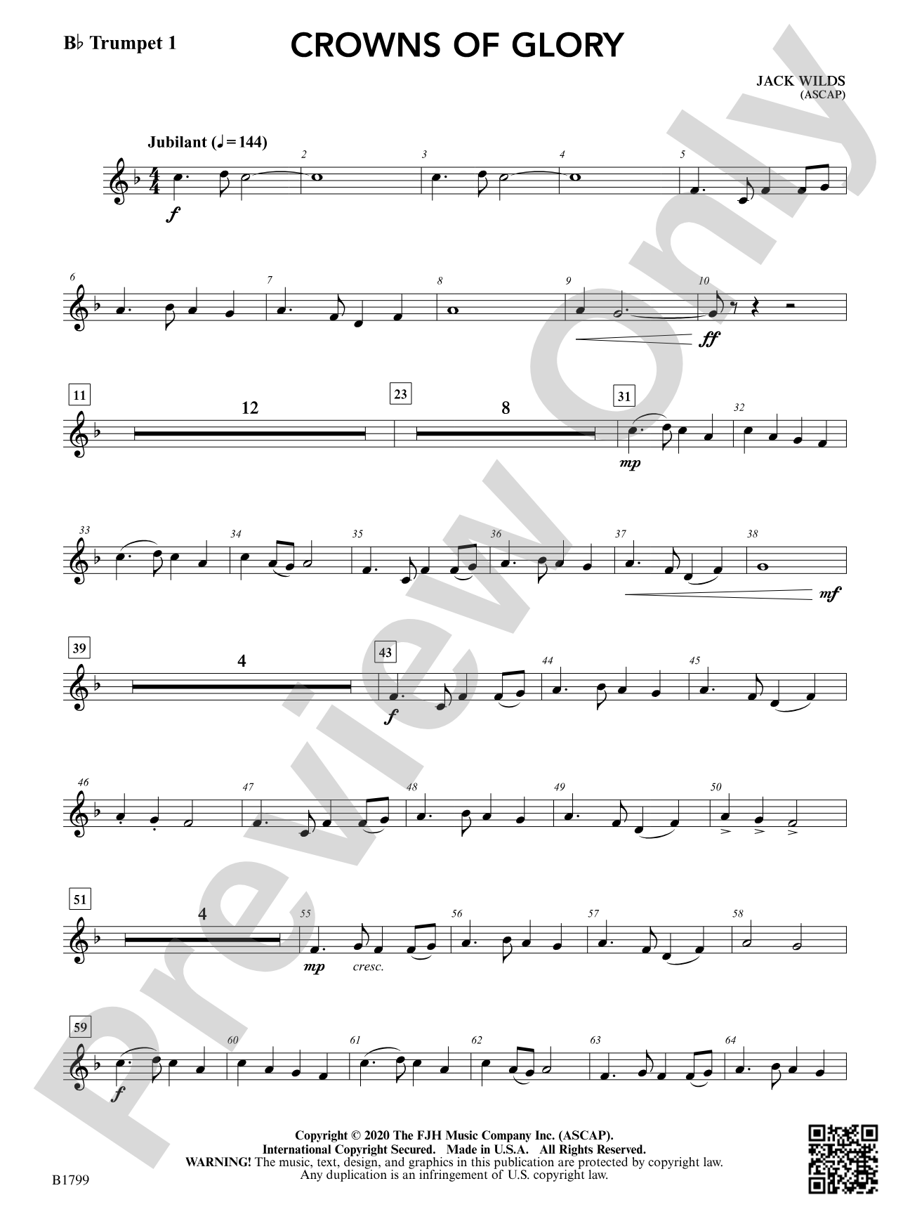 Crowns of Glory: B-flat Trumpet 1