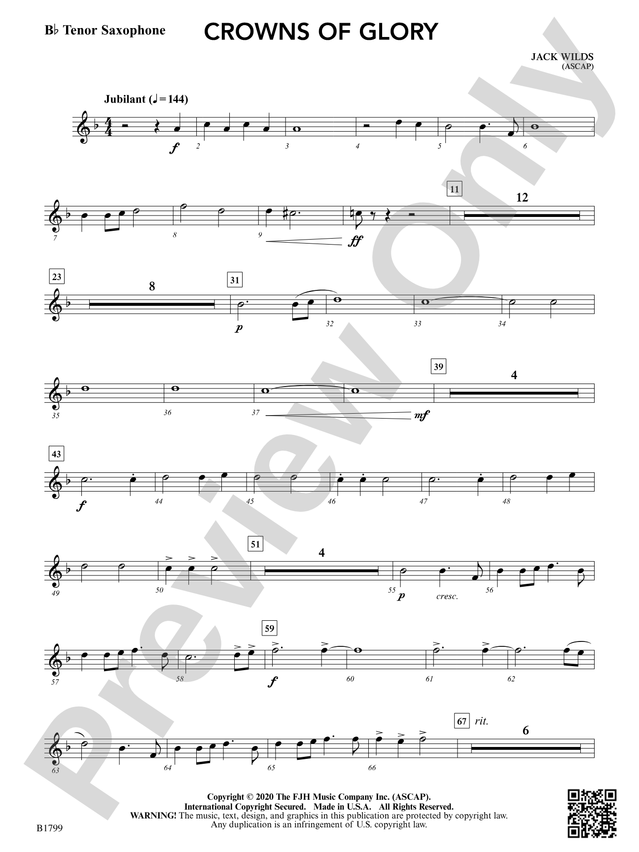 Crowns of Glory: B-flat Tenor Saxophone