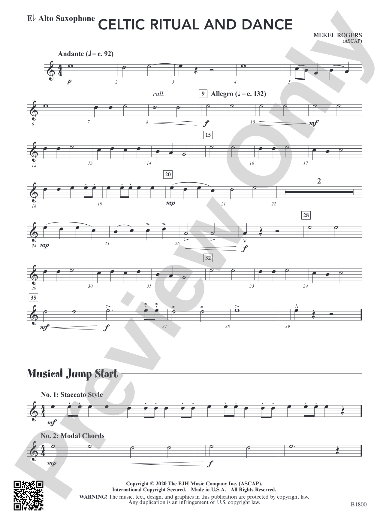 Celtic Ritual and Dance: E-flat Alto Saxophone