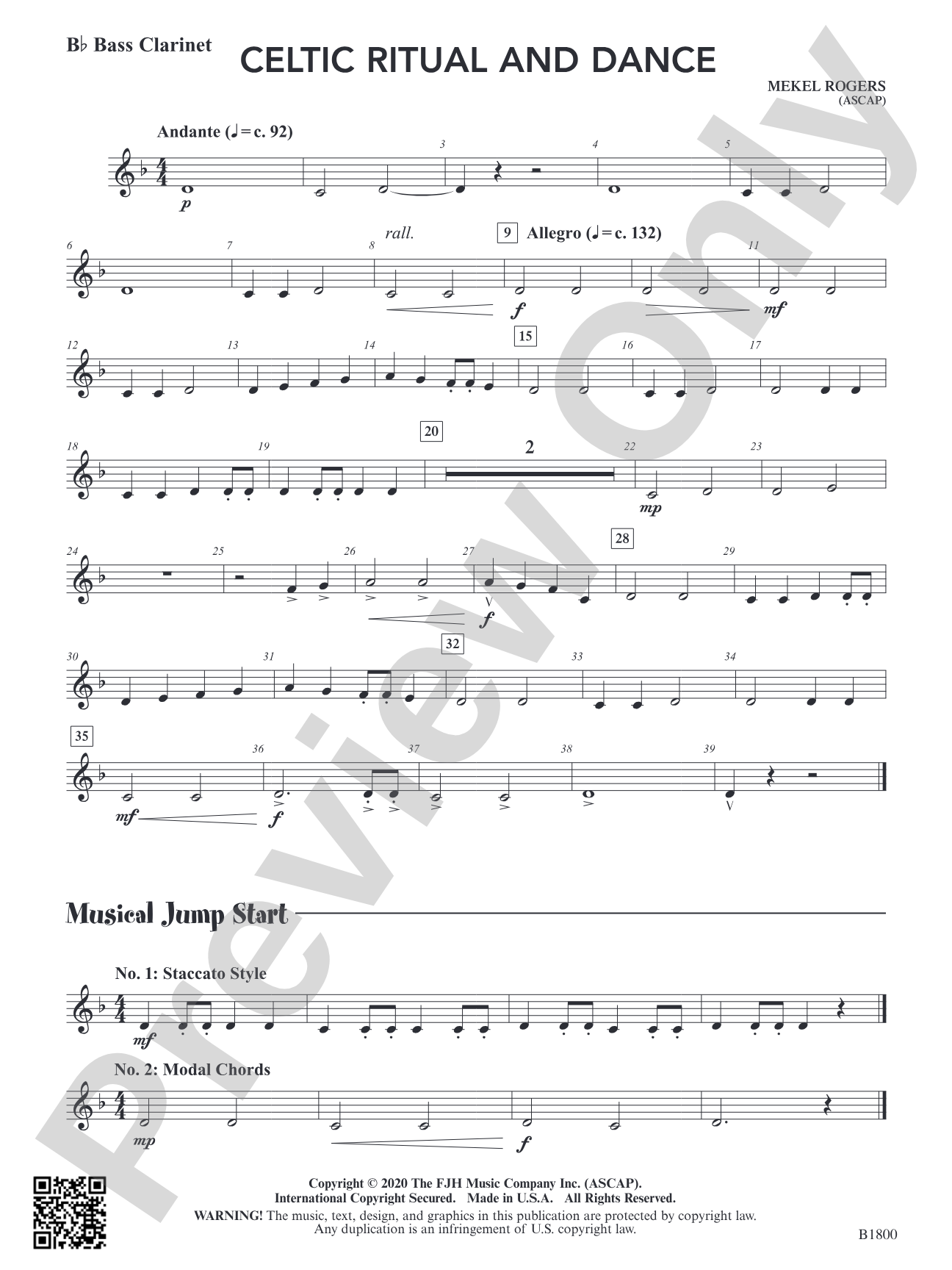 Celtic Ritual and Dance: B-flat Bass Clarinet