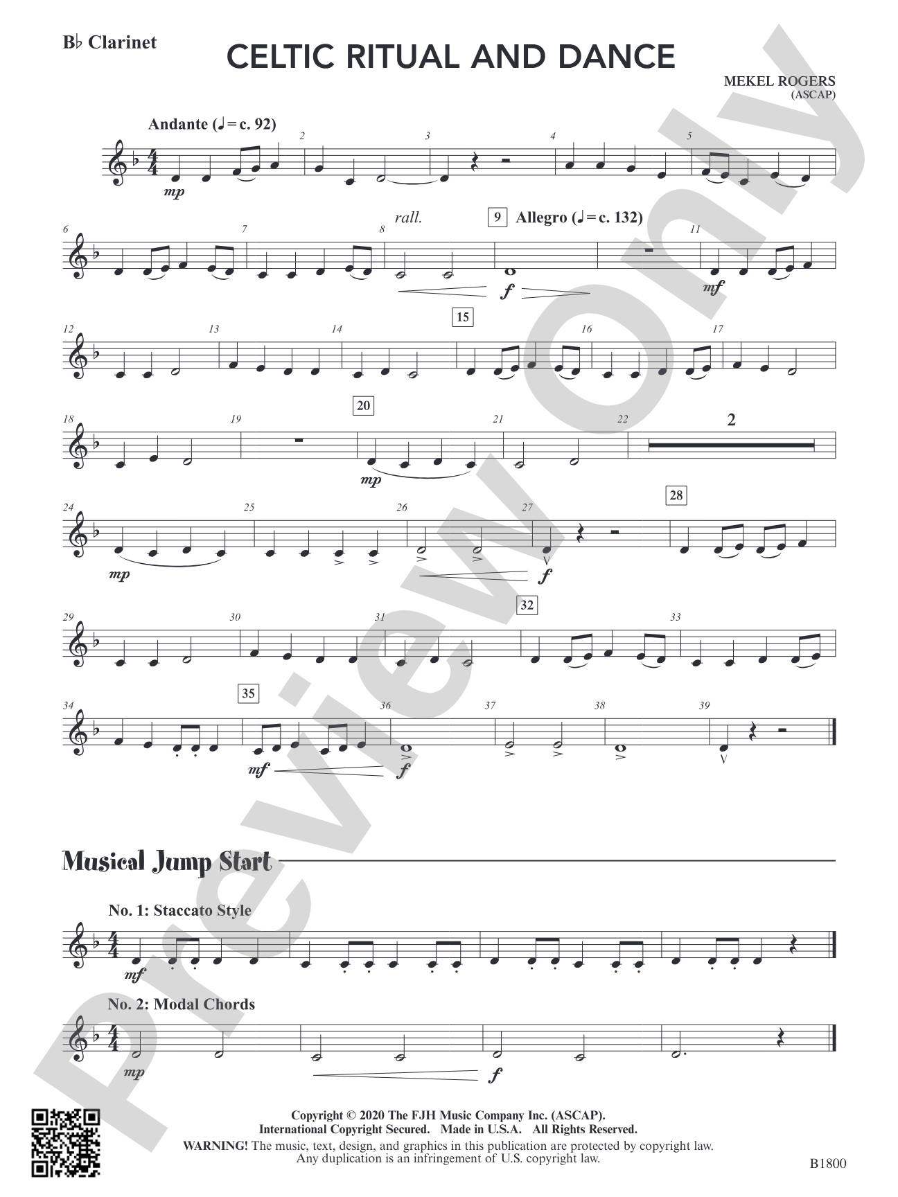 Celtic Ritual and Dance: B-flat Clarinet