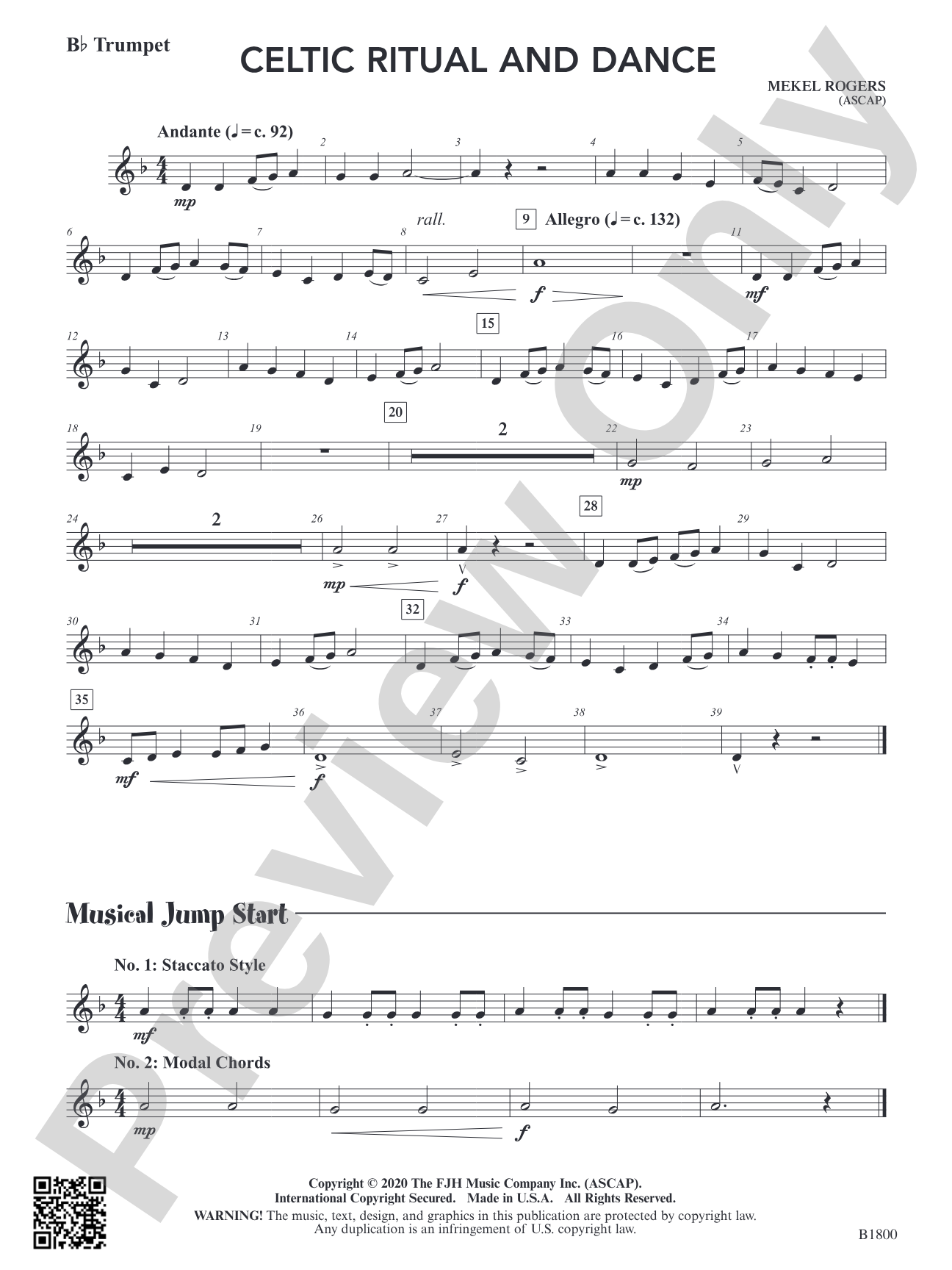 Celtic Ritual and Dance: B-flat Trumpet