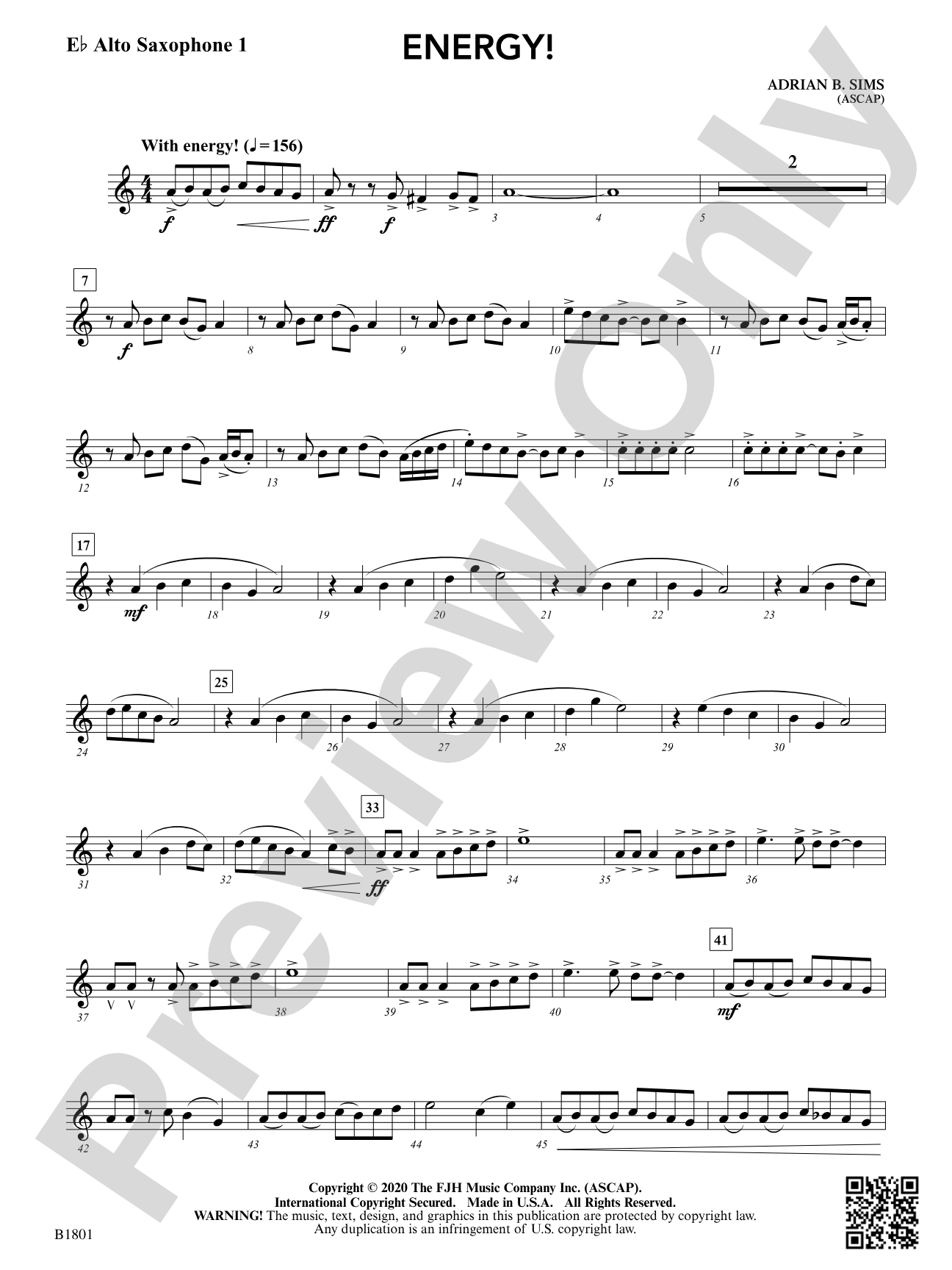 Energy!: E-flat Alto Saxophone 1