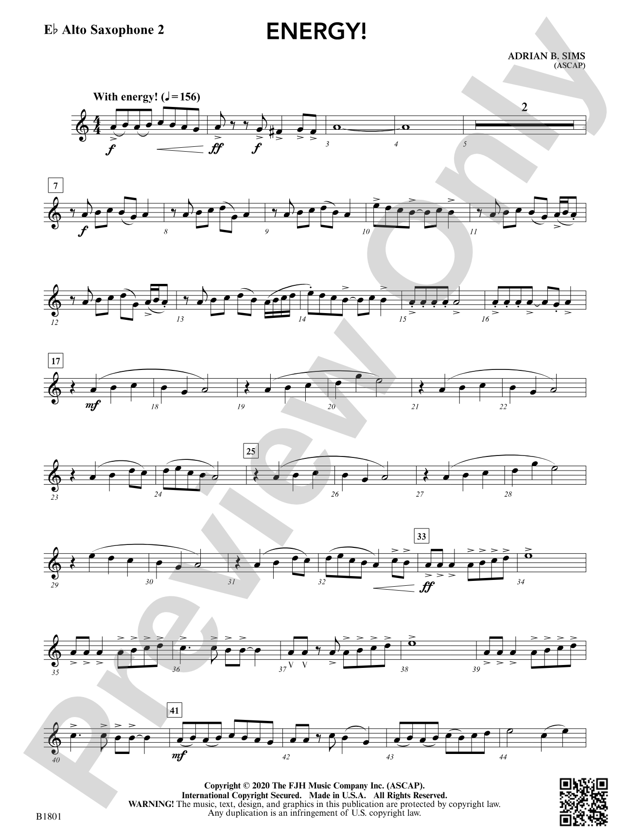 Energy!: E-flat Alto Saxophone 2