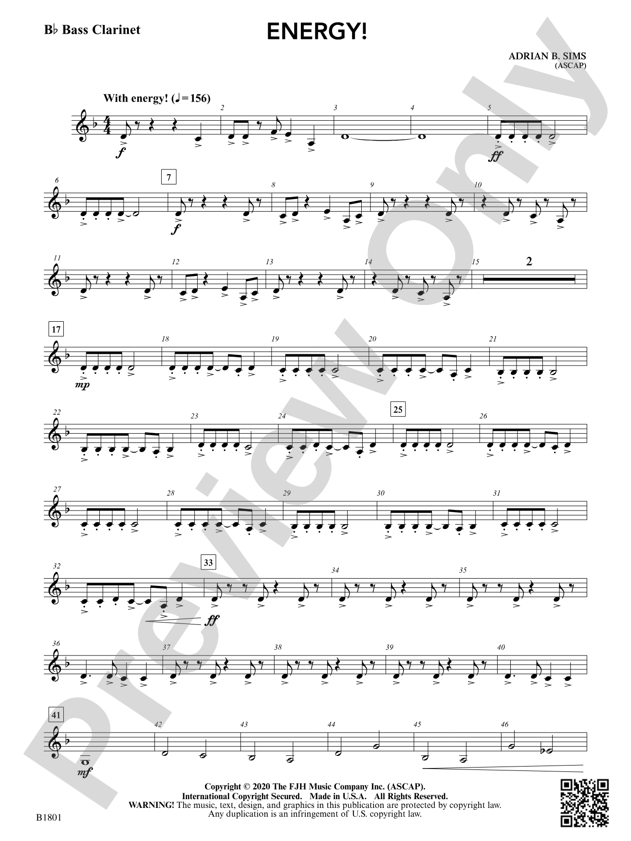 Energy!: B-flat Bass Clarinet