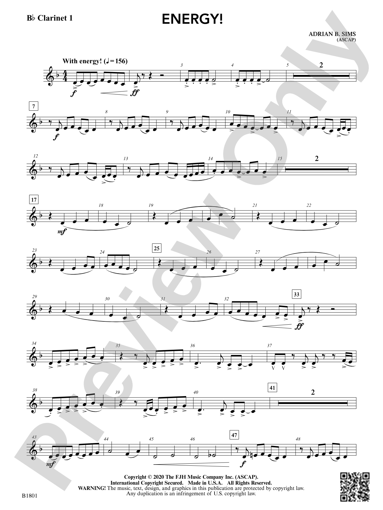 Energy!: B-flat Clarinet 1
