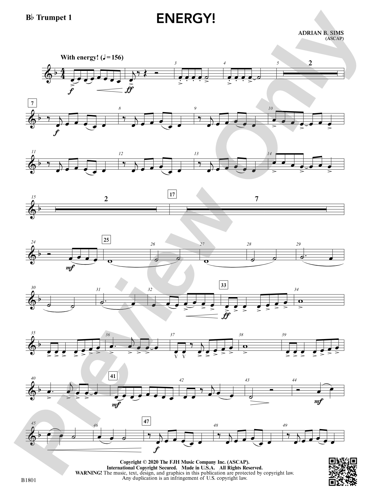 Energy!: B-flat Trumpet 1
