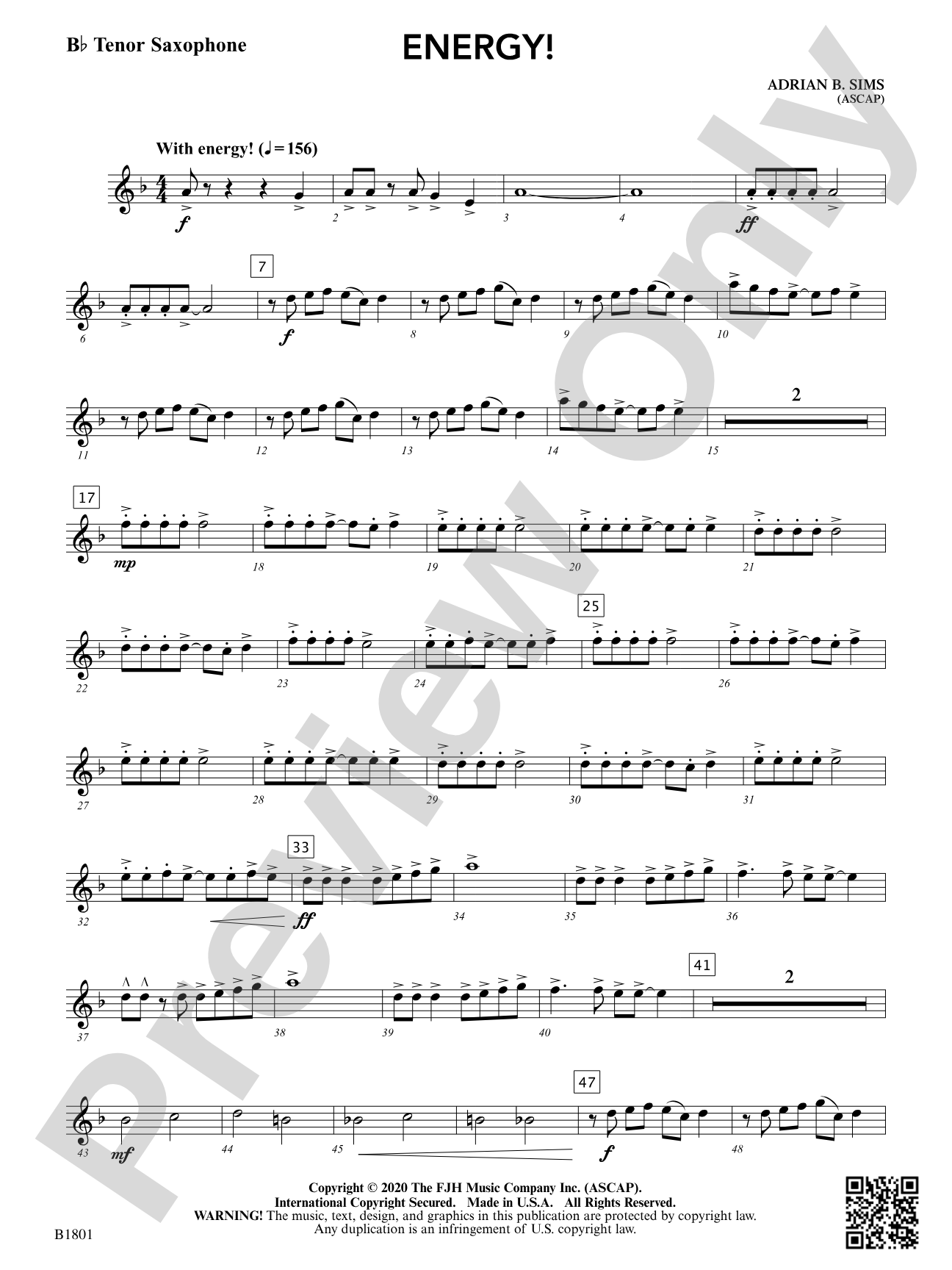 Energy!: B-flat Tenor Saxophone