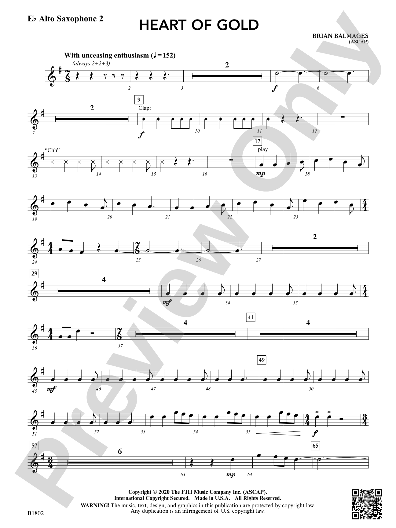 Heart of Gold: E-flat Alto Saxophone 2