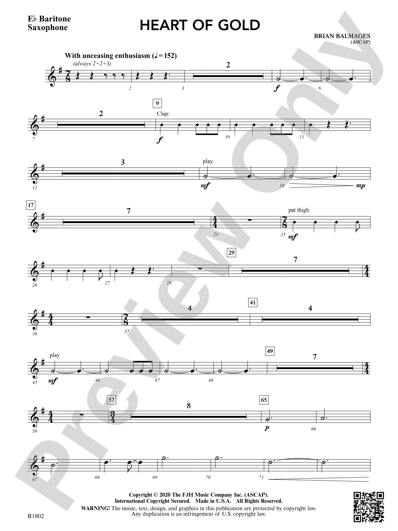Heart of Gold: E-flat Baritone Saxophone