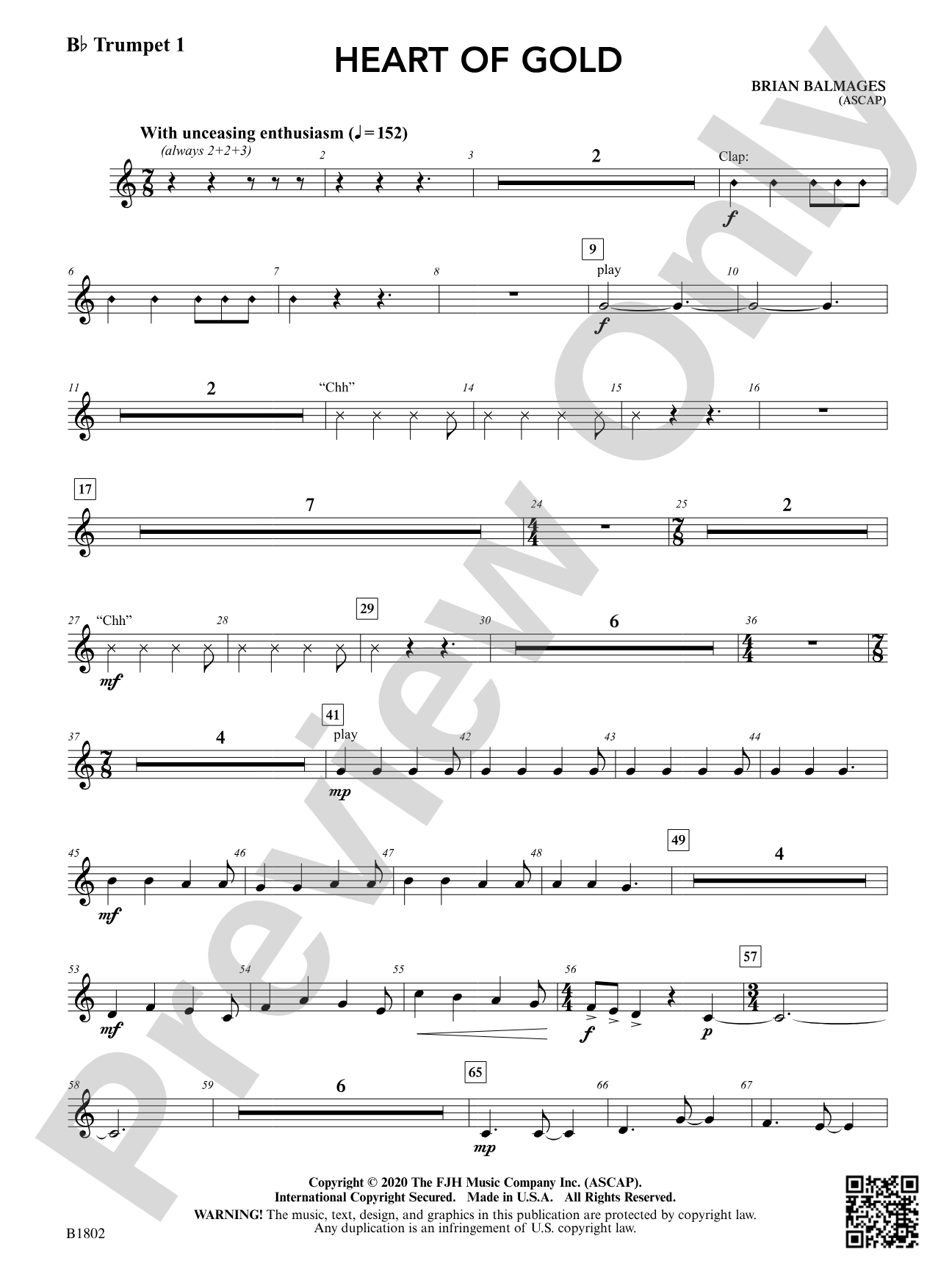 Heart of Gold: B-flat Trumpet 1