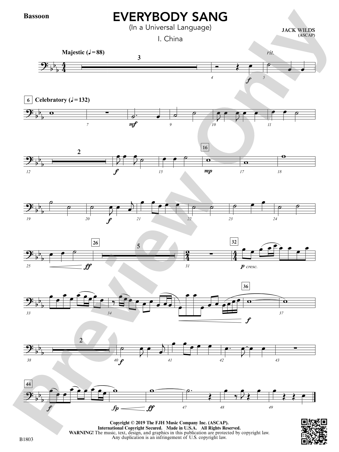 Everybody Sang (In a Universal Language): Bassoon