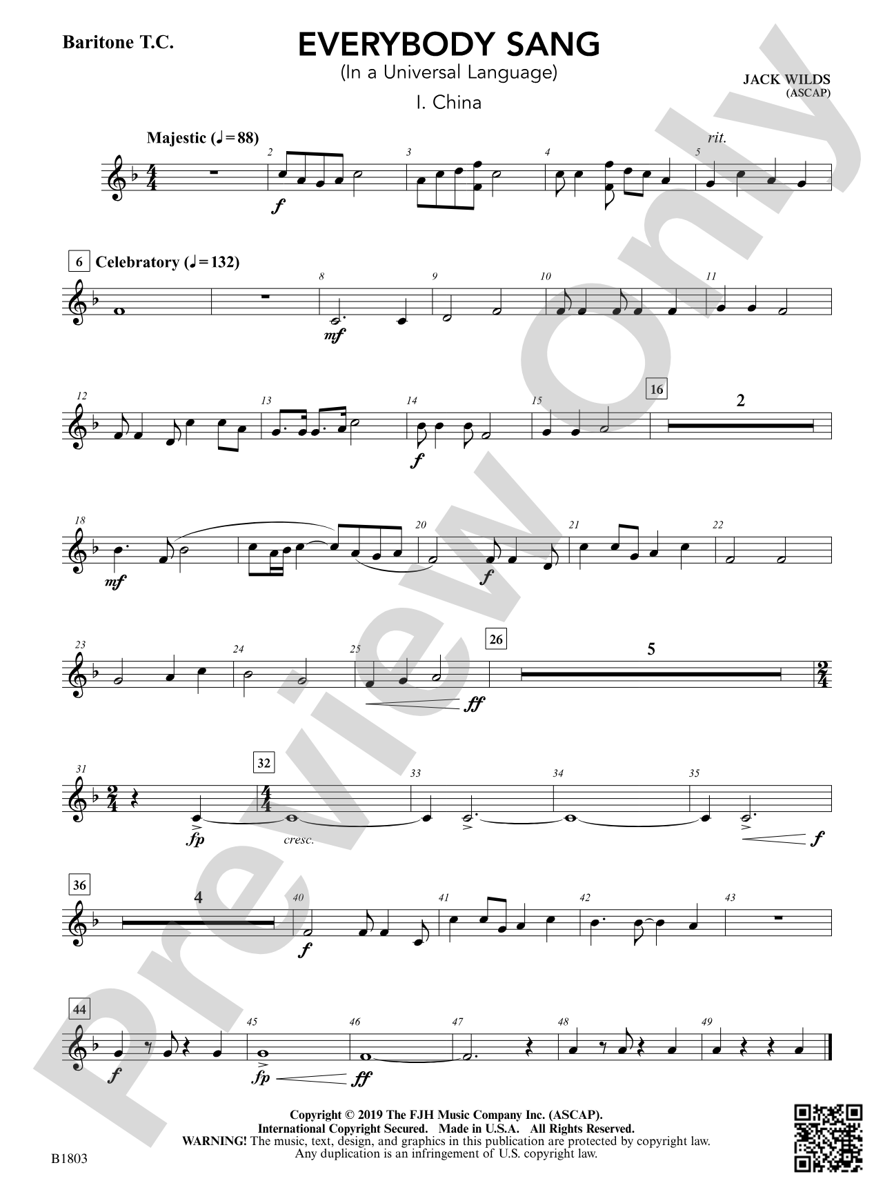 Everybody Sang (In a Universal Language): Baritone T.C.