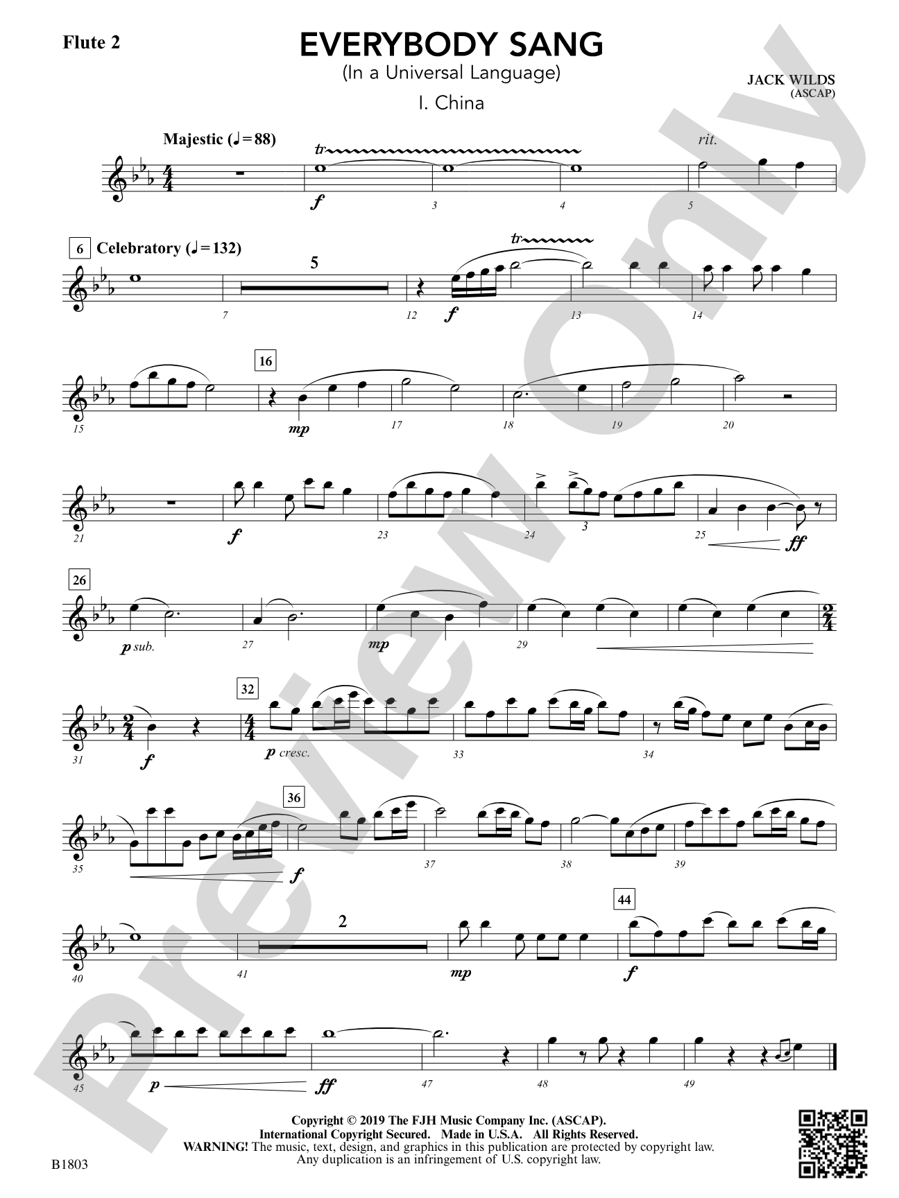 Everybody Sang (In a Universal Language): Flute 2