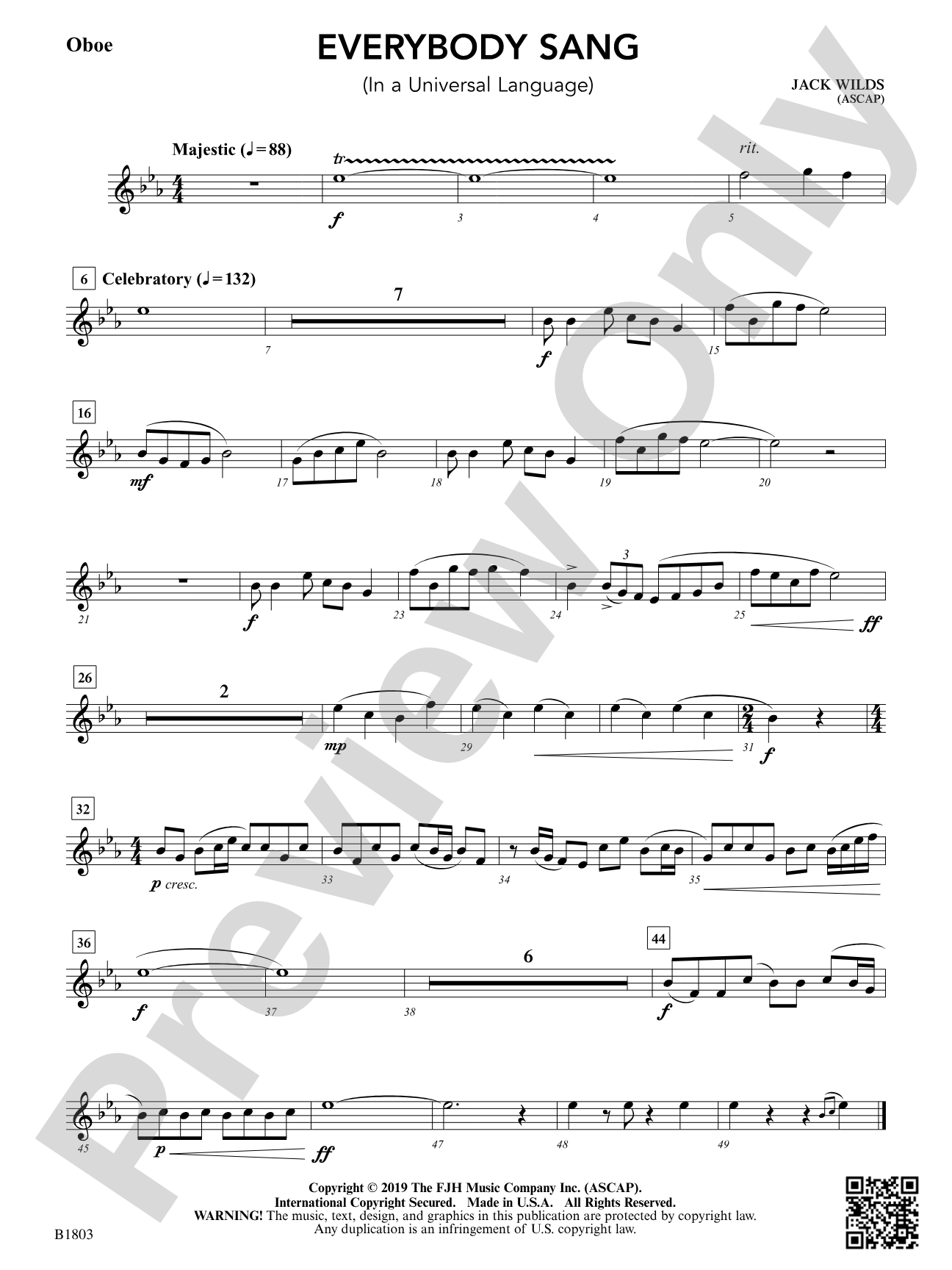Everybody Sang (In a Universal Language): Oboe