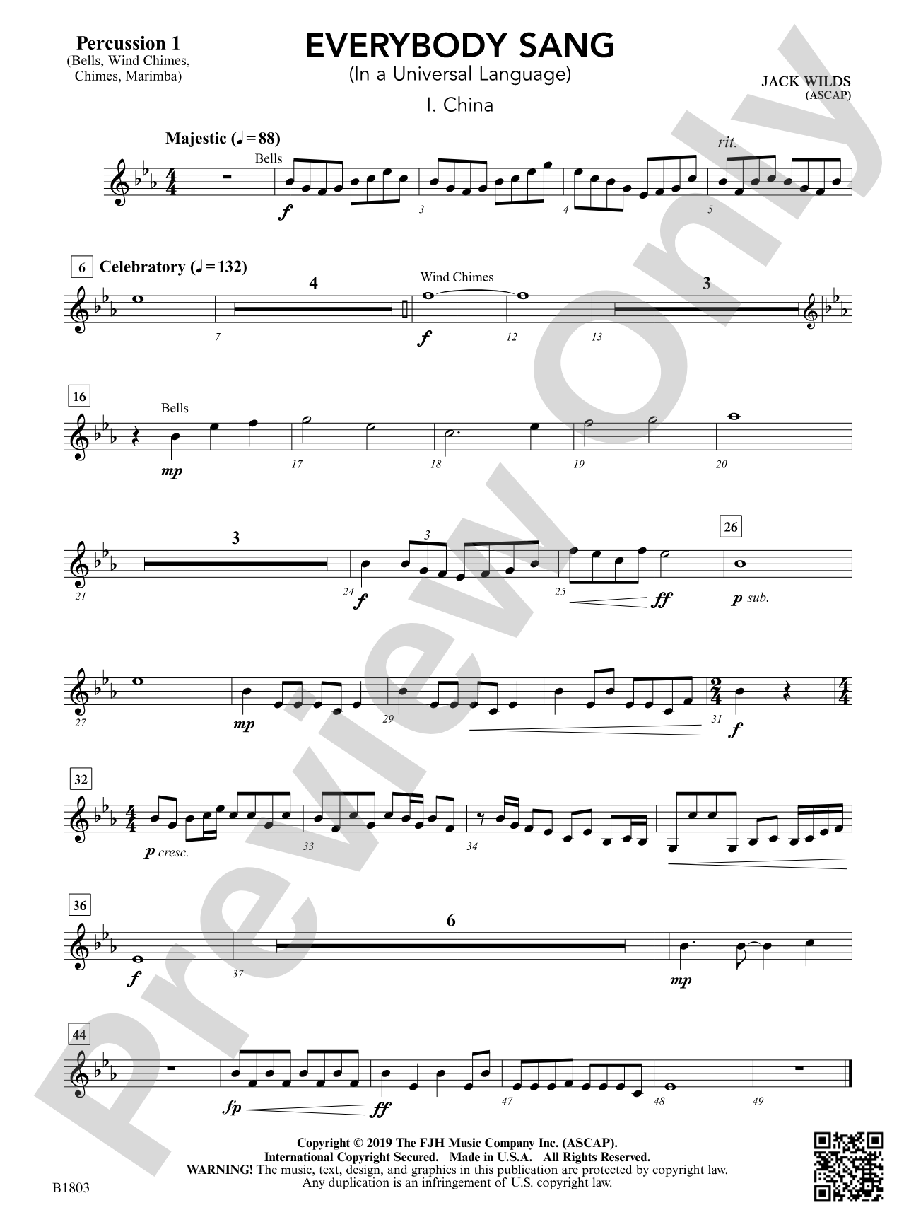 Everybody Sang (In a Universal Language): Percussion 1