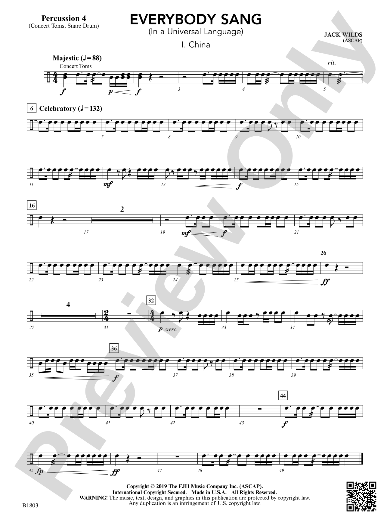 Everybody Sang (In a Universal Language): Percussion 4