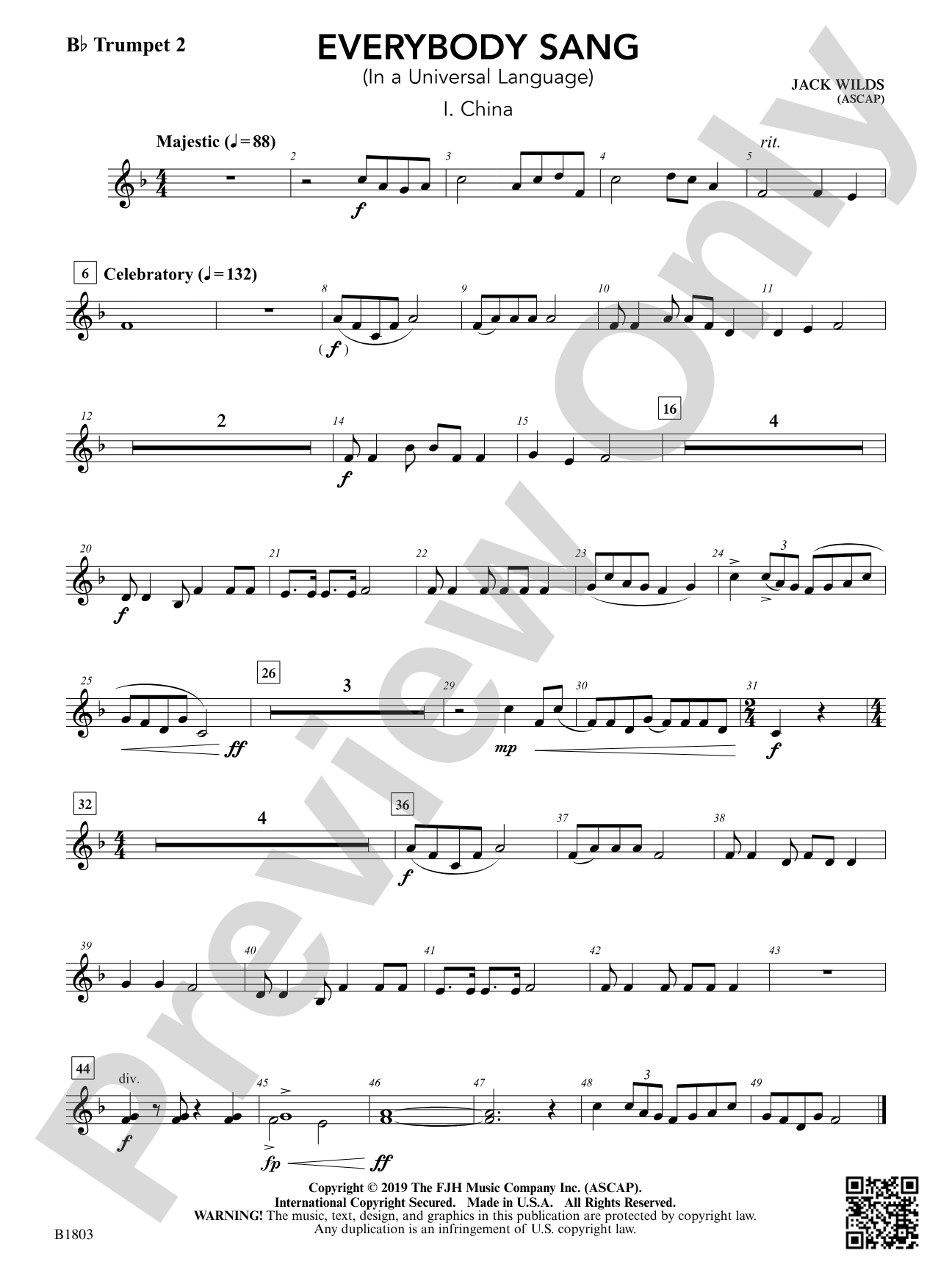 Everybody Sang (In a Universal Language): B-flat Trumpet 2