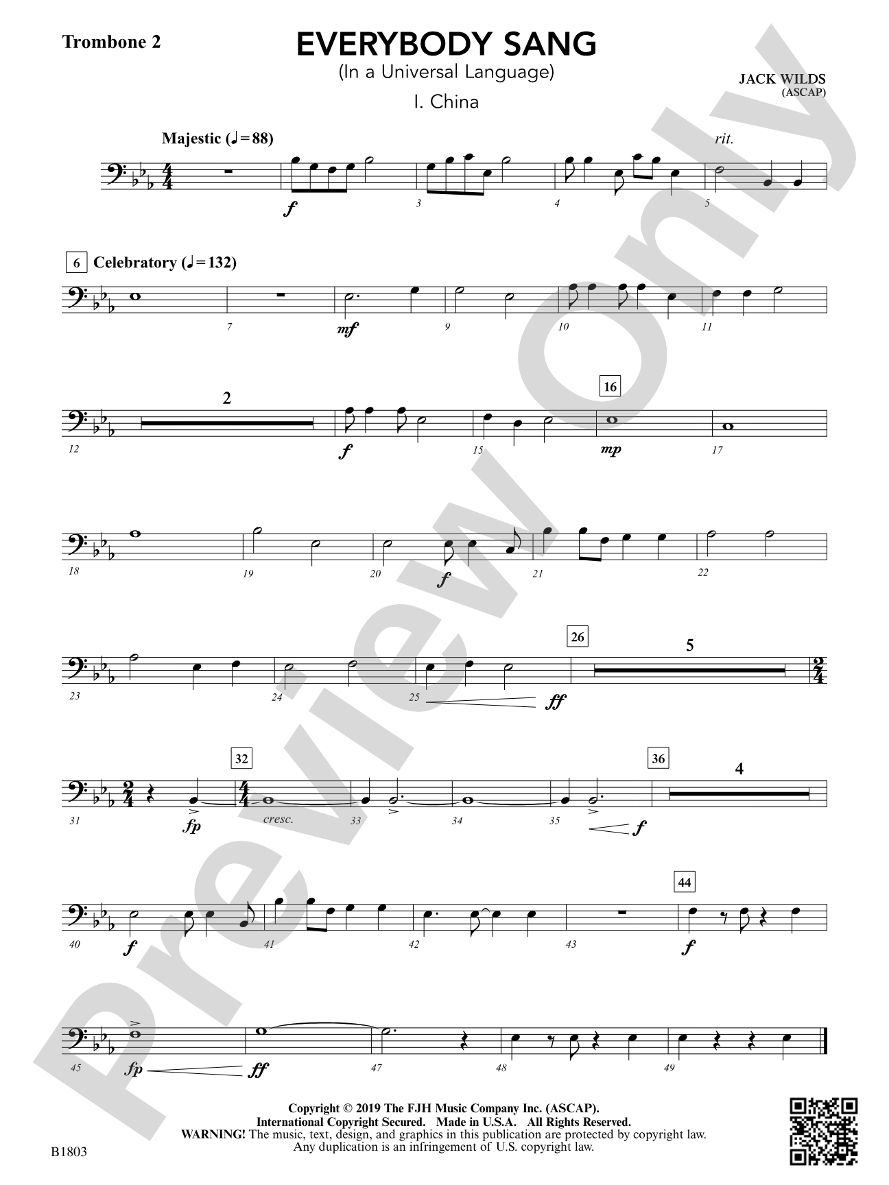 Everybody Sang (In a Universal Language): Trombone 2