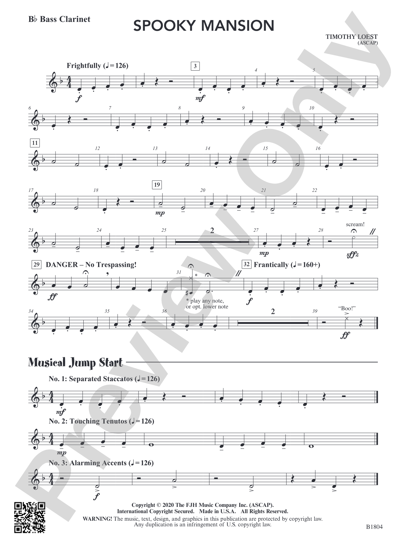 Spooky Mansion: B-flat Bass Clarinet