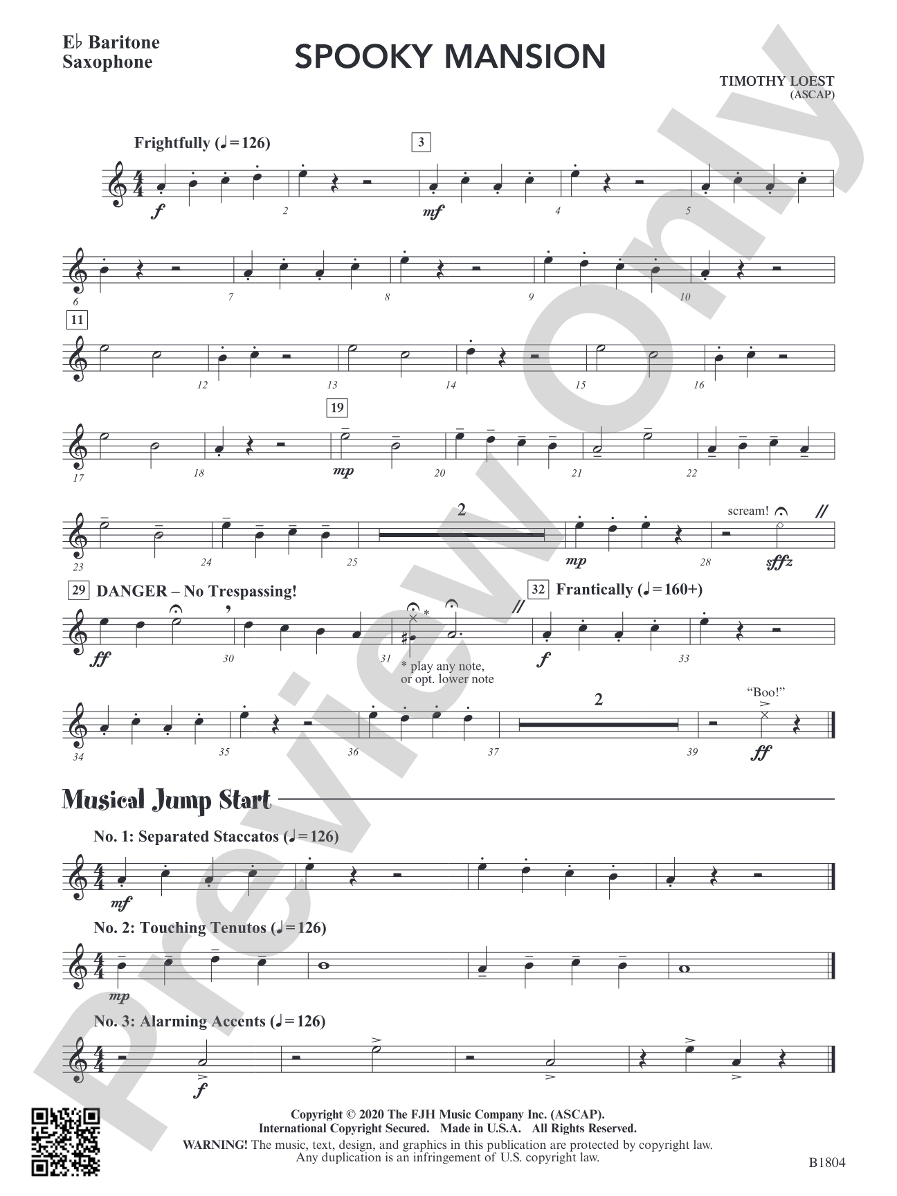 Spooky Mansion: E-flat Baritone Saxophone