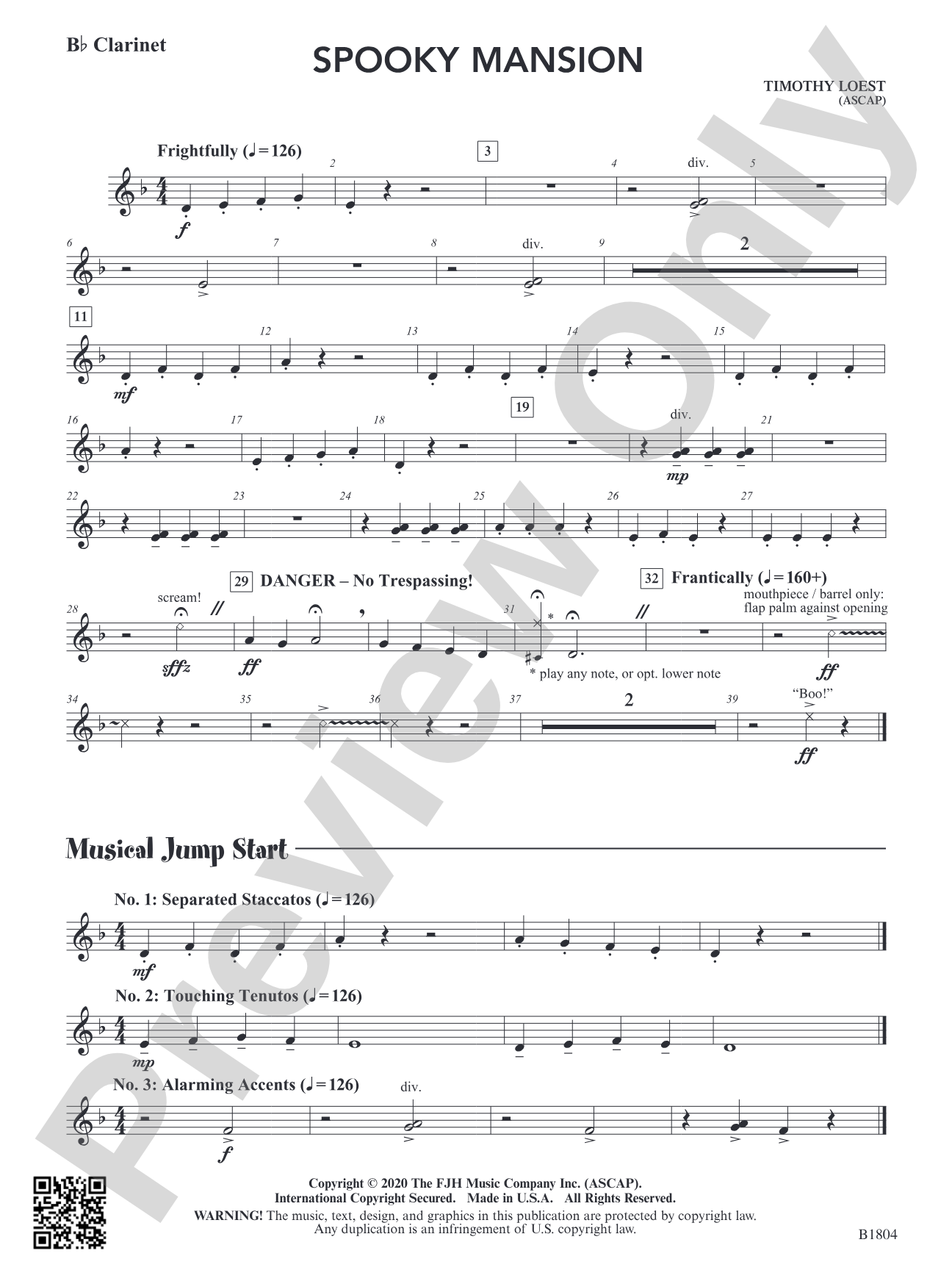 Spooky Mansion: B-flat Clarinet