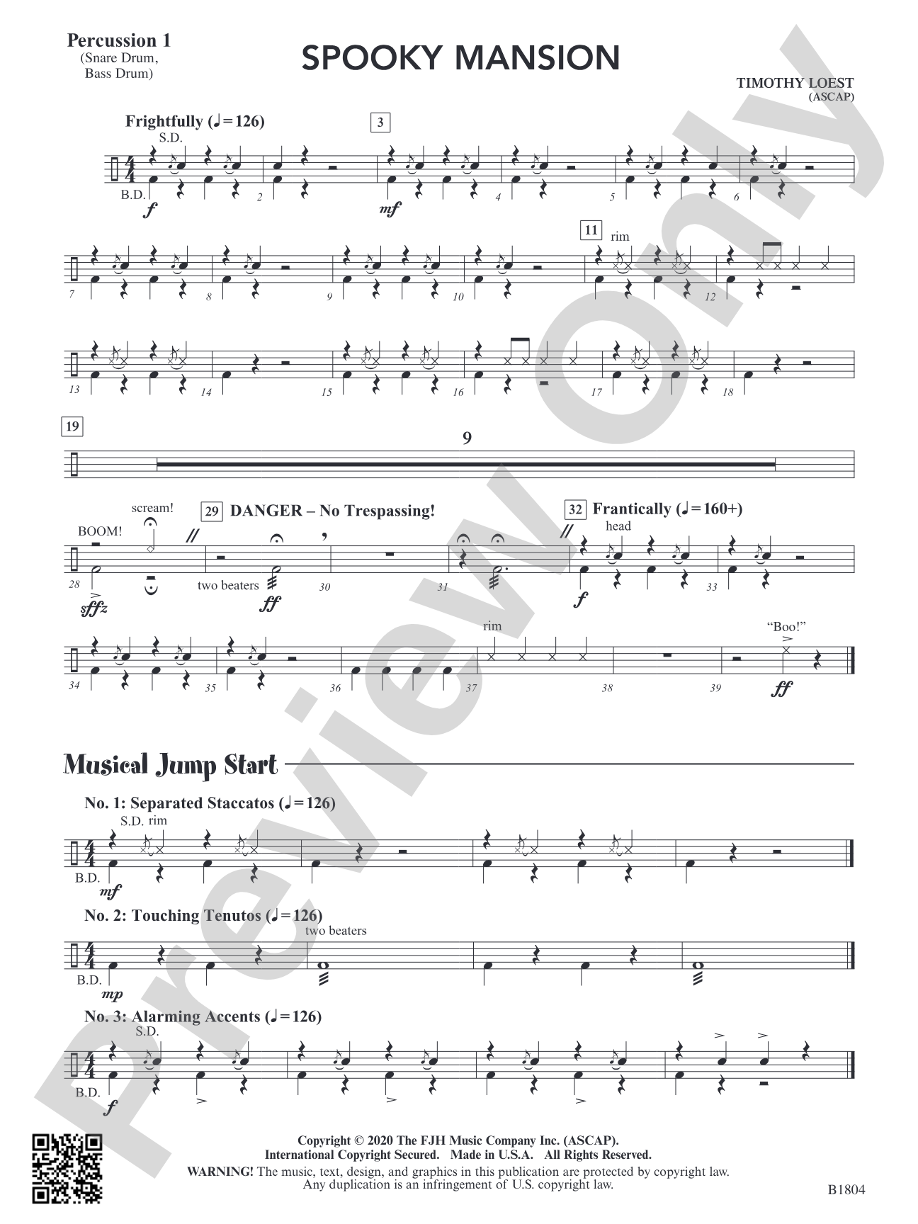 Spooky Mansion: Percussion 1
