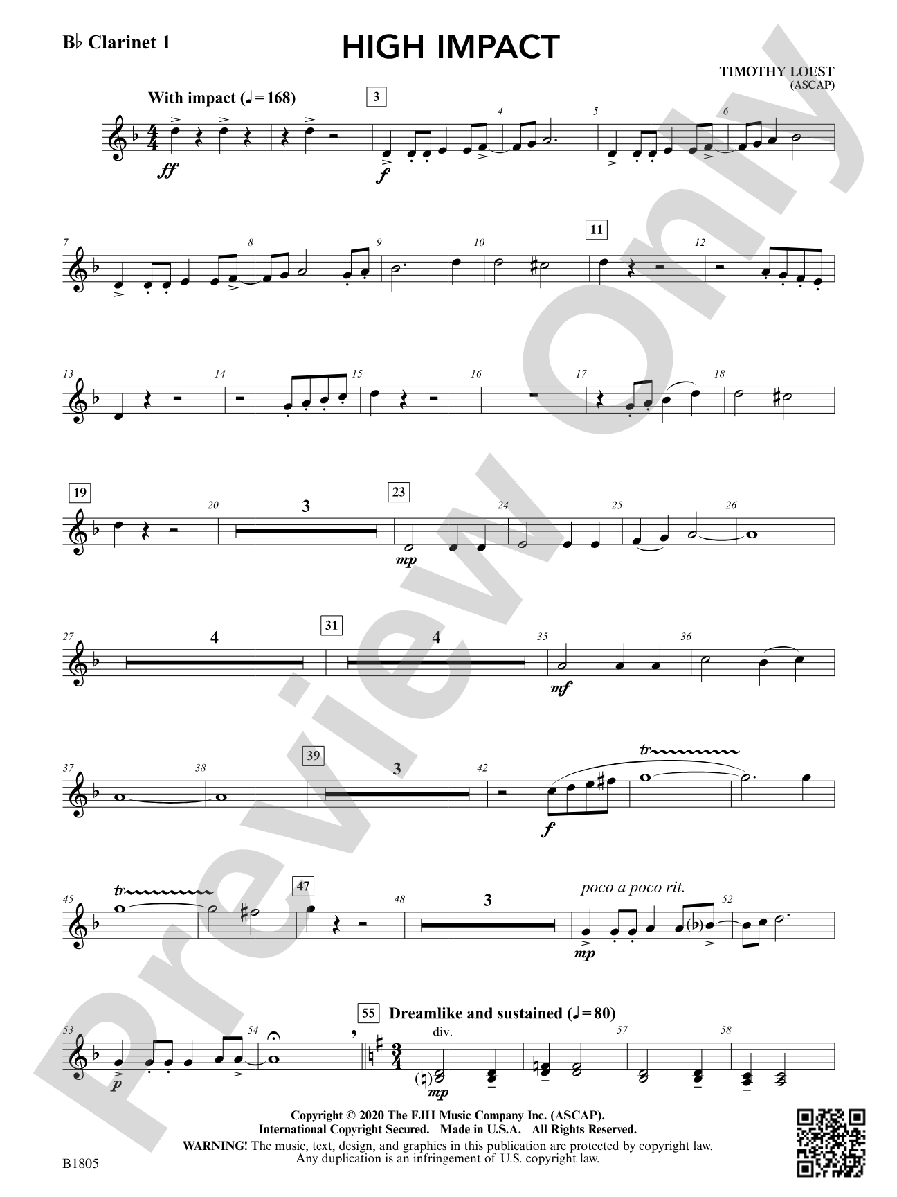 High Impact: B-flat Clarinet 1