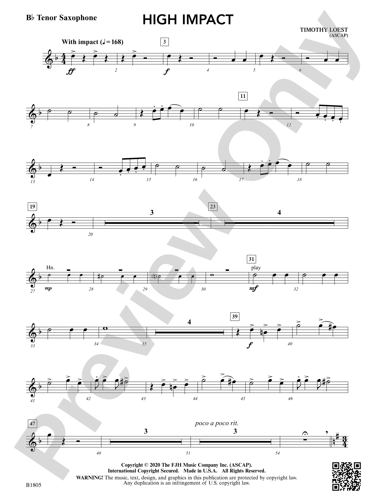 High Impact: B-flat Tenor Saxophone