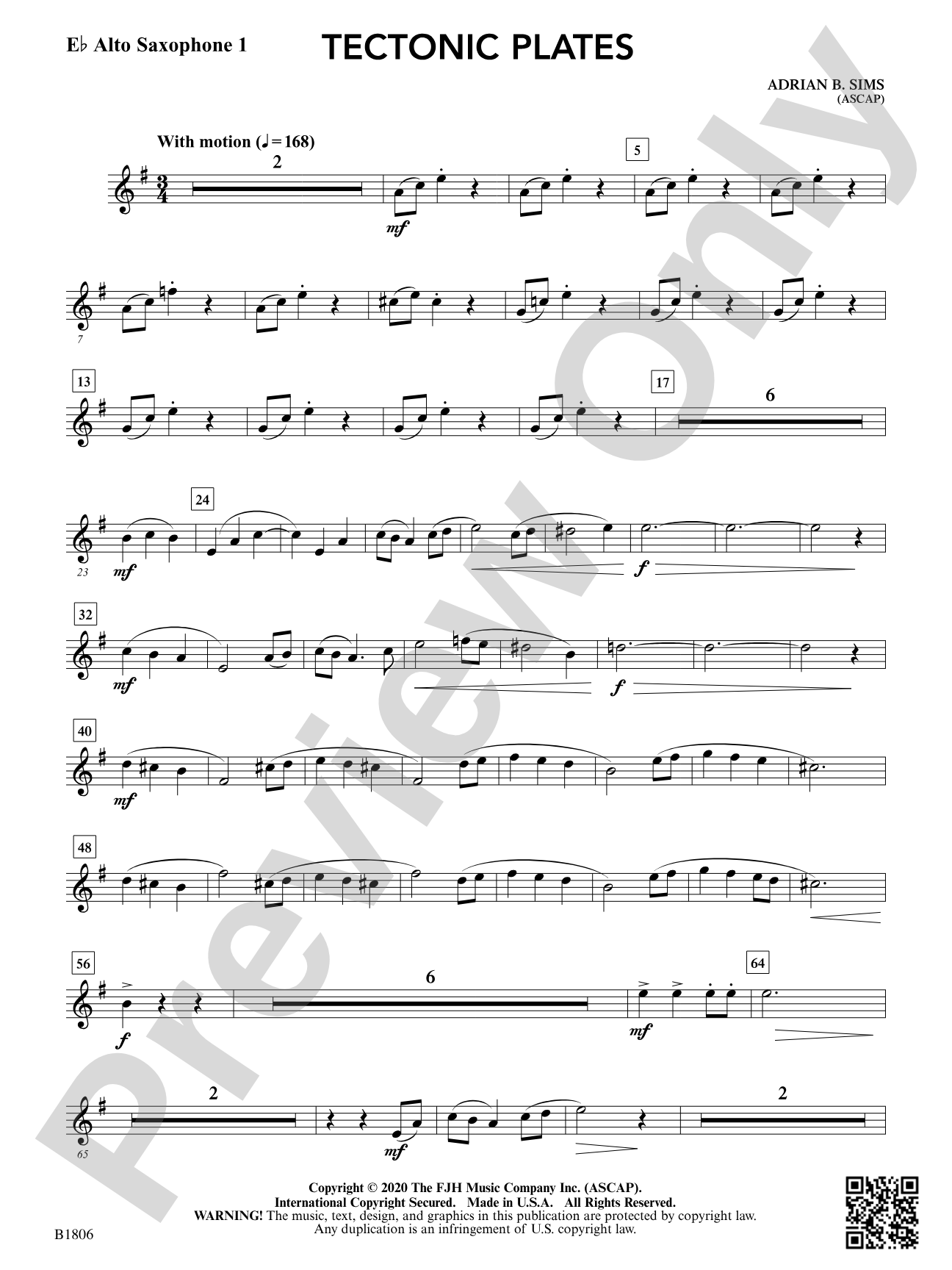 Tectonic Plates: E-flat Alto Saxophone 1