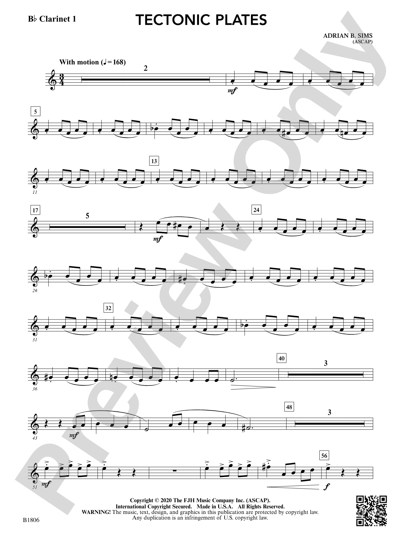 Tectonic Plates: B-flat Clarinet 1