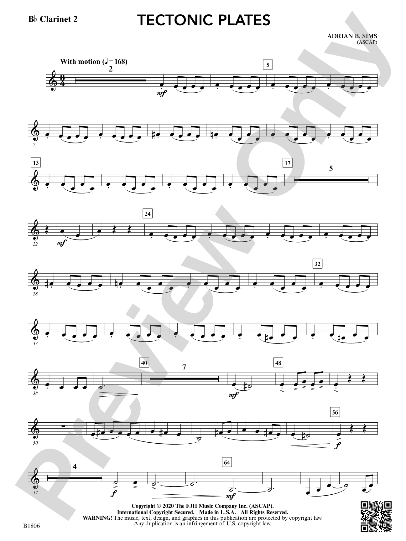 Tectonic Plates: B-flat Clarinet 2