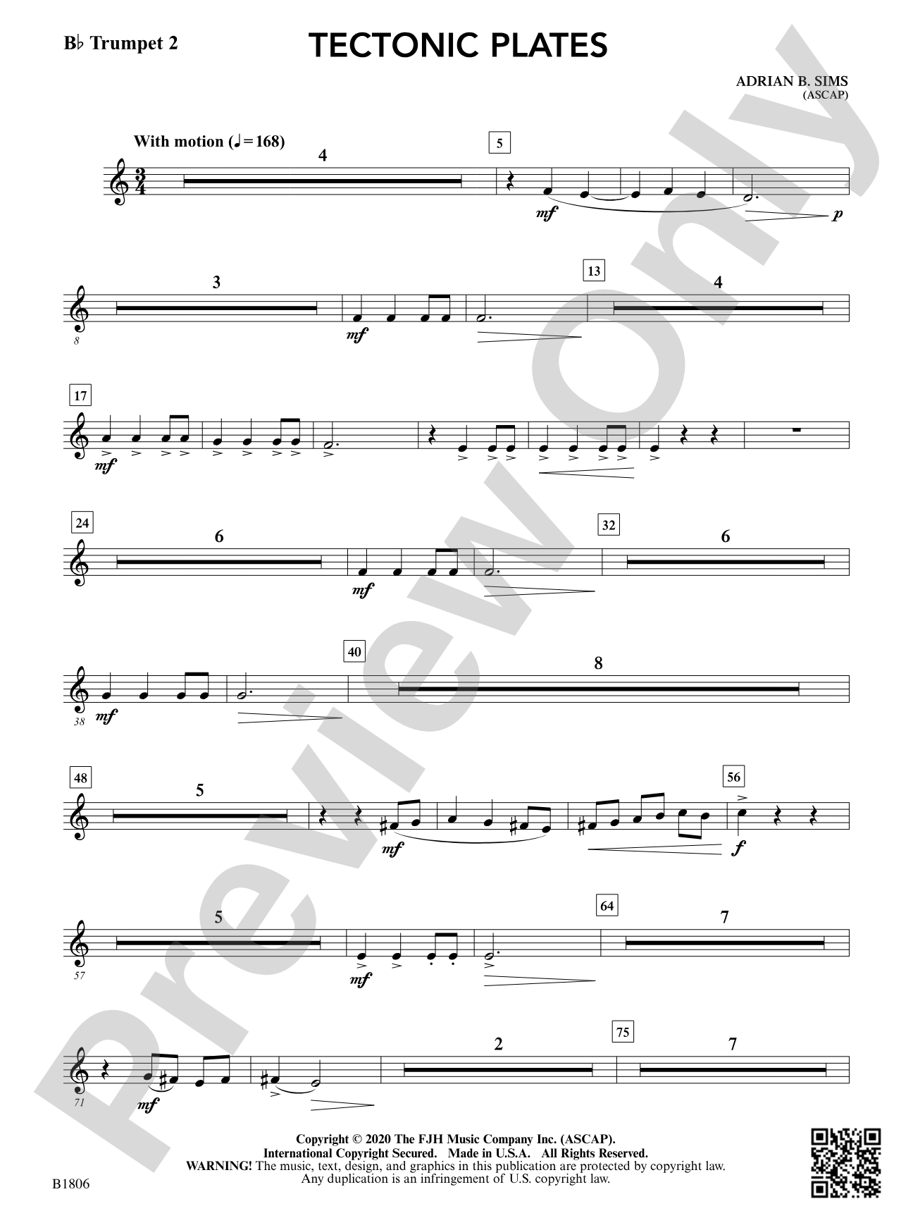 Tectonic Plates: B-flat Trumpet 2