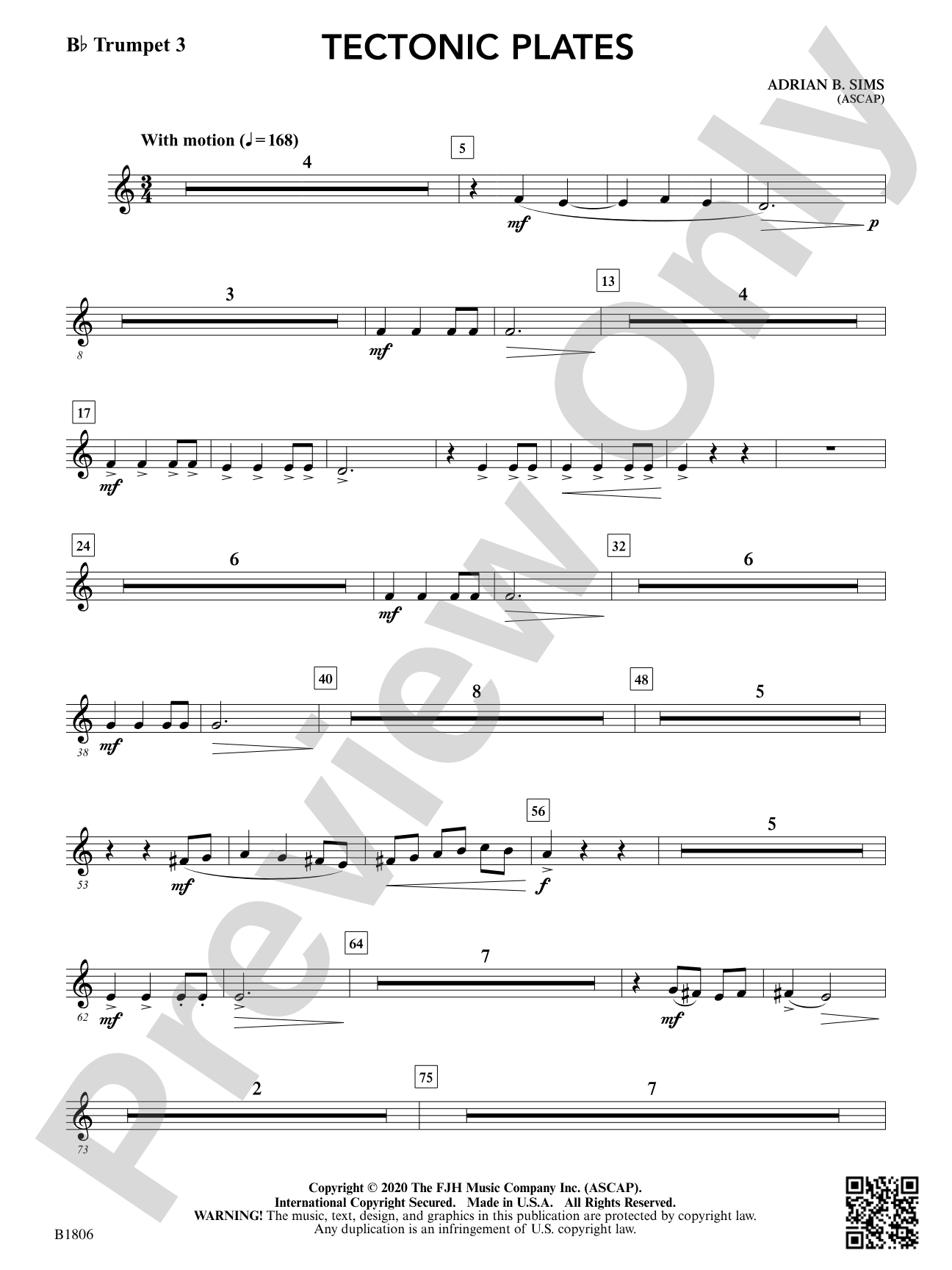 Tectonic Plates: B-flat Trumpet 3