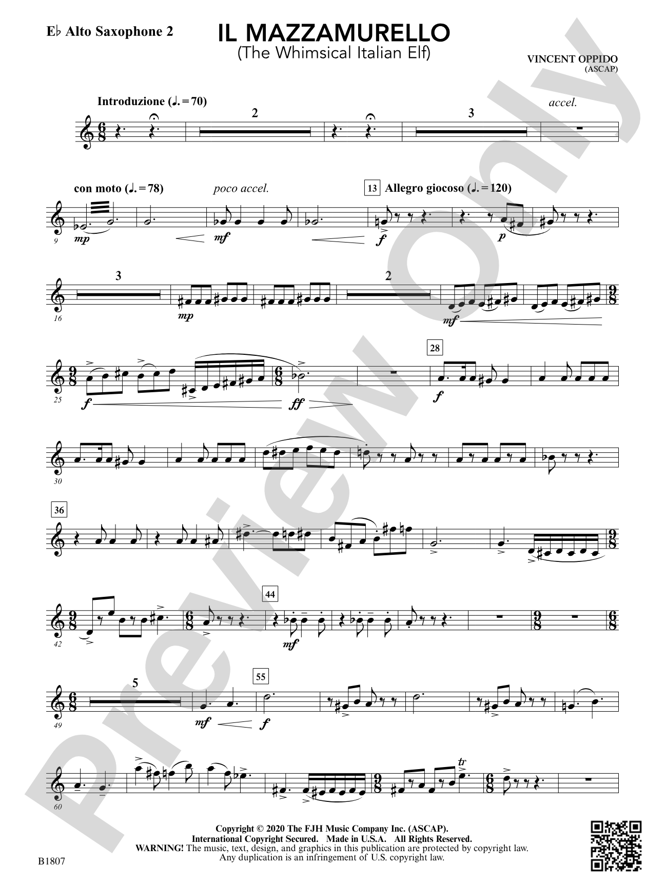 Il Mazzamurello (The Whimsical Italian Elf): E-flat Alto Saxophone 2