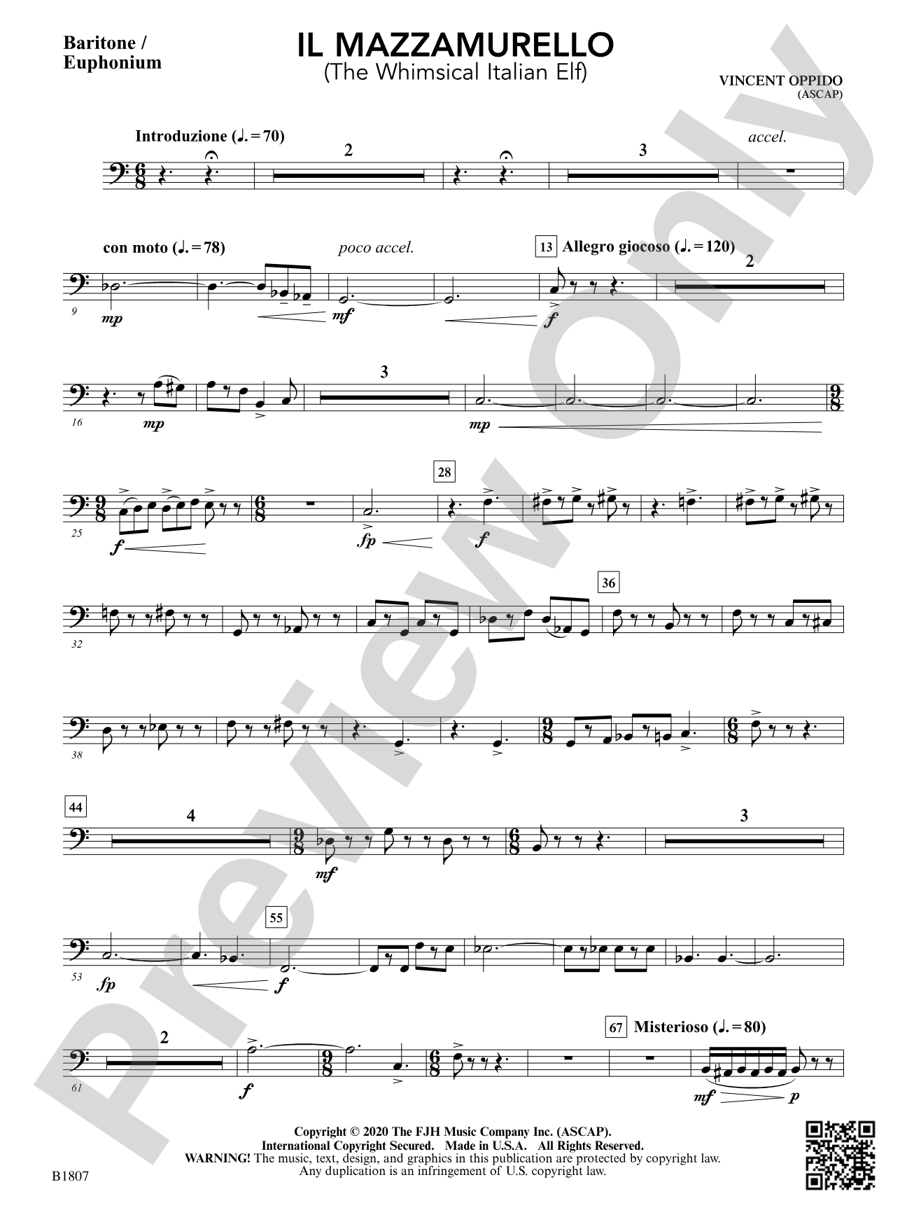 Il Mazzamurello (The Whimsical Italian Elf): Baritone / Euphonium