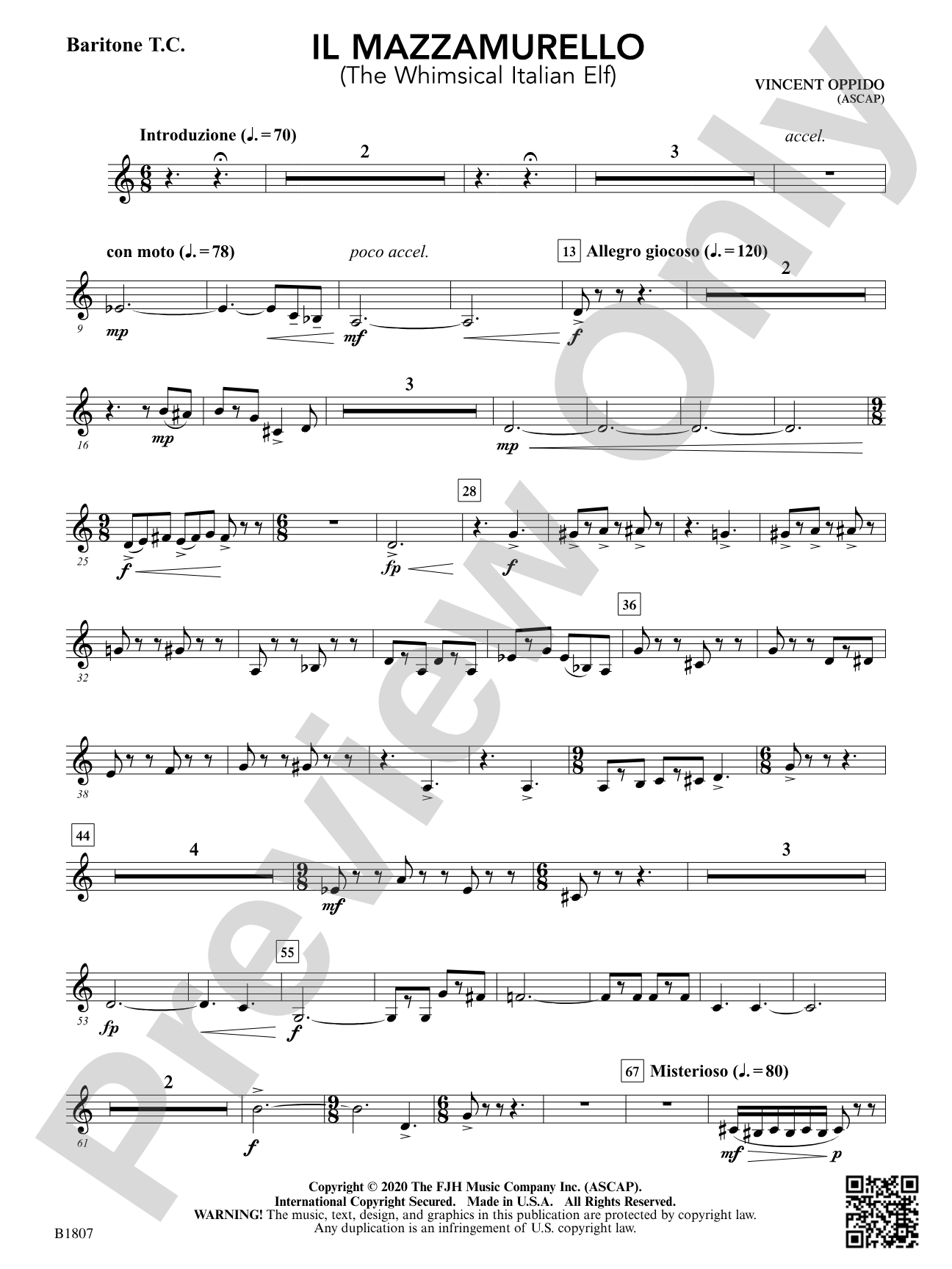 Il Mazzamurello (The Whimsical Italian Elf): Baritone T.C.