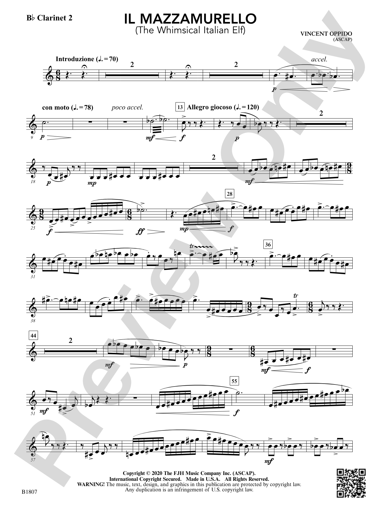 Il Mazzamurello (The Whimsical Italian Elf): B-flat Clarinet 2