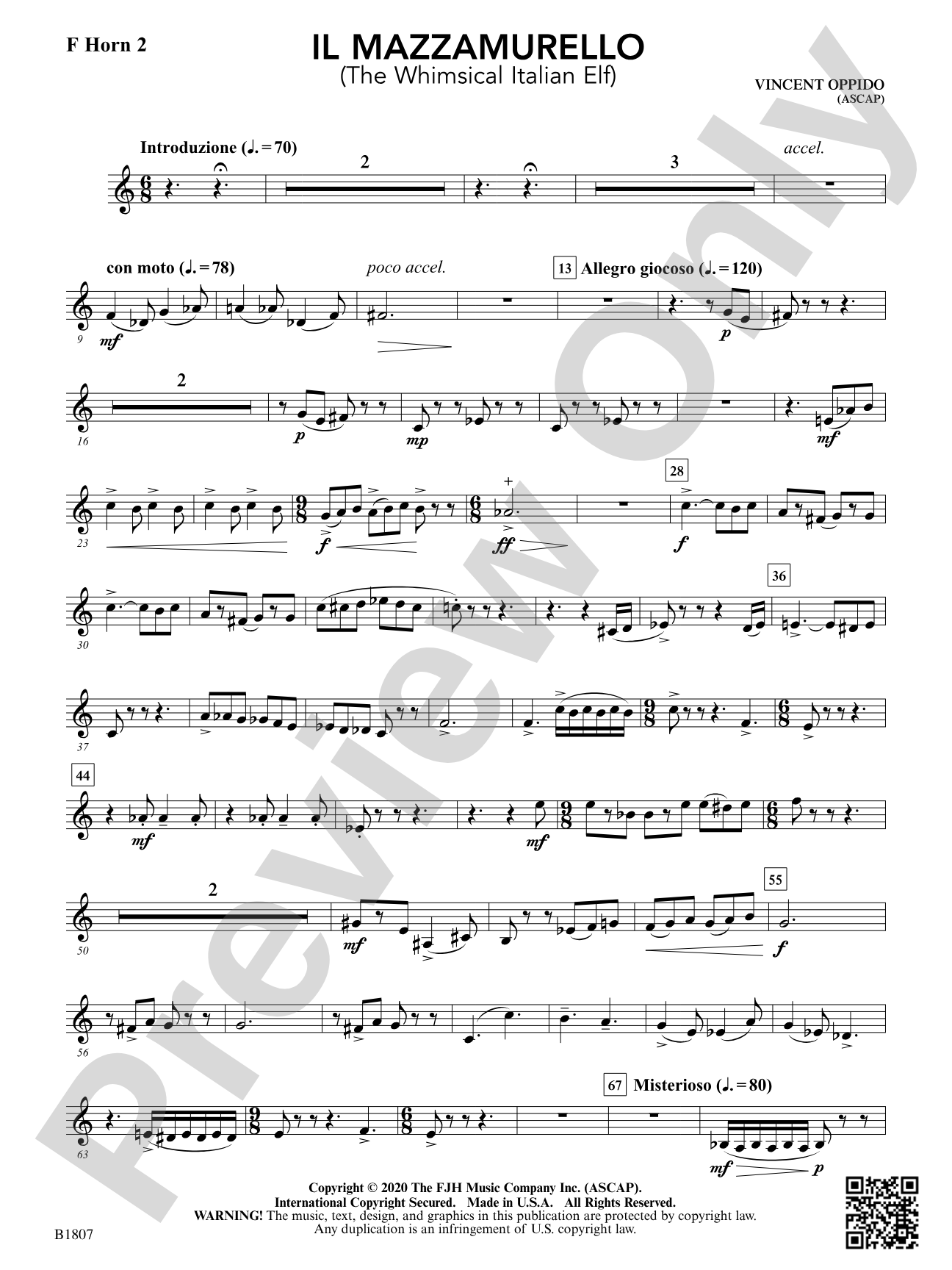 Il Mazzamurello (The Whimsical Italian Elf): F Horn 2