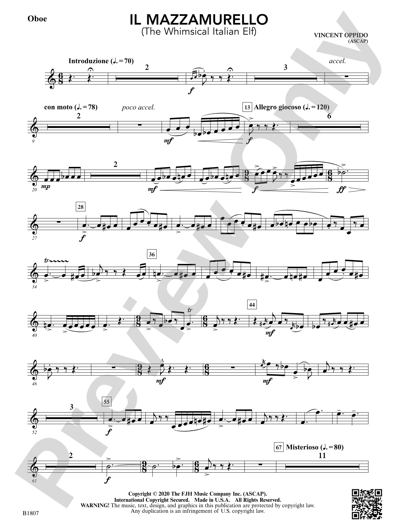 Il Mazzamurello (The Whimsical Italian Elf): Oboe