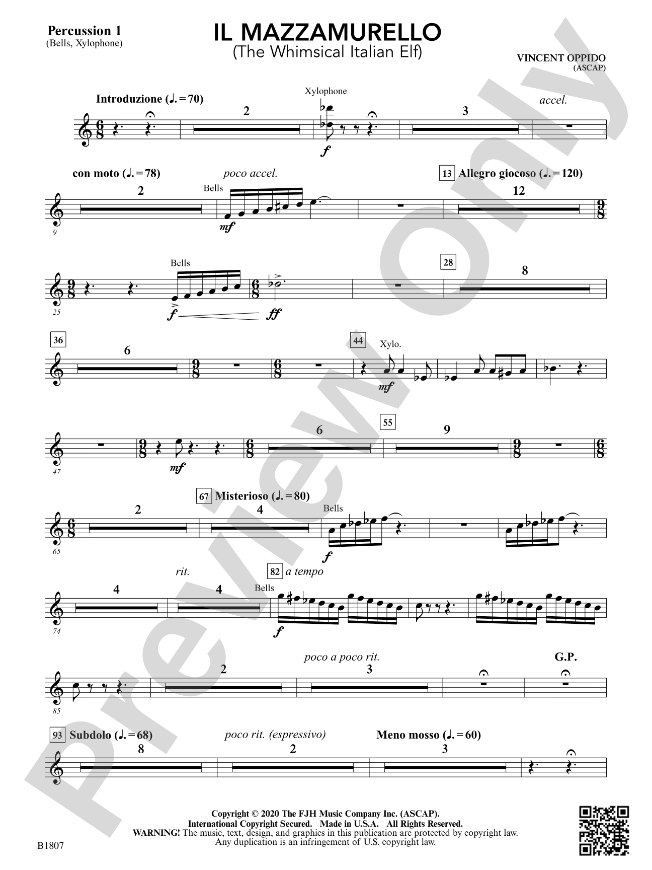 Il Mazzamurello (The Whimsical Italian Elf): Percussion 1