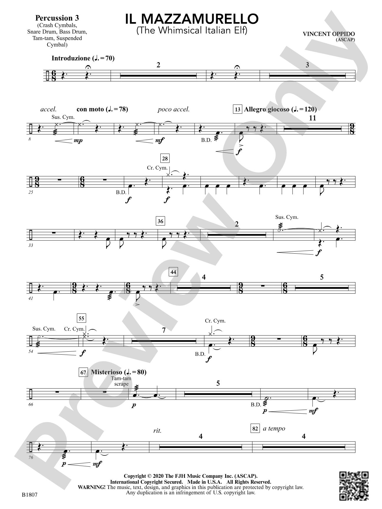 Il Mazzamurello (The Whimsical Italian Elf): Percussion 3