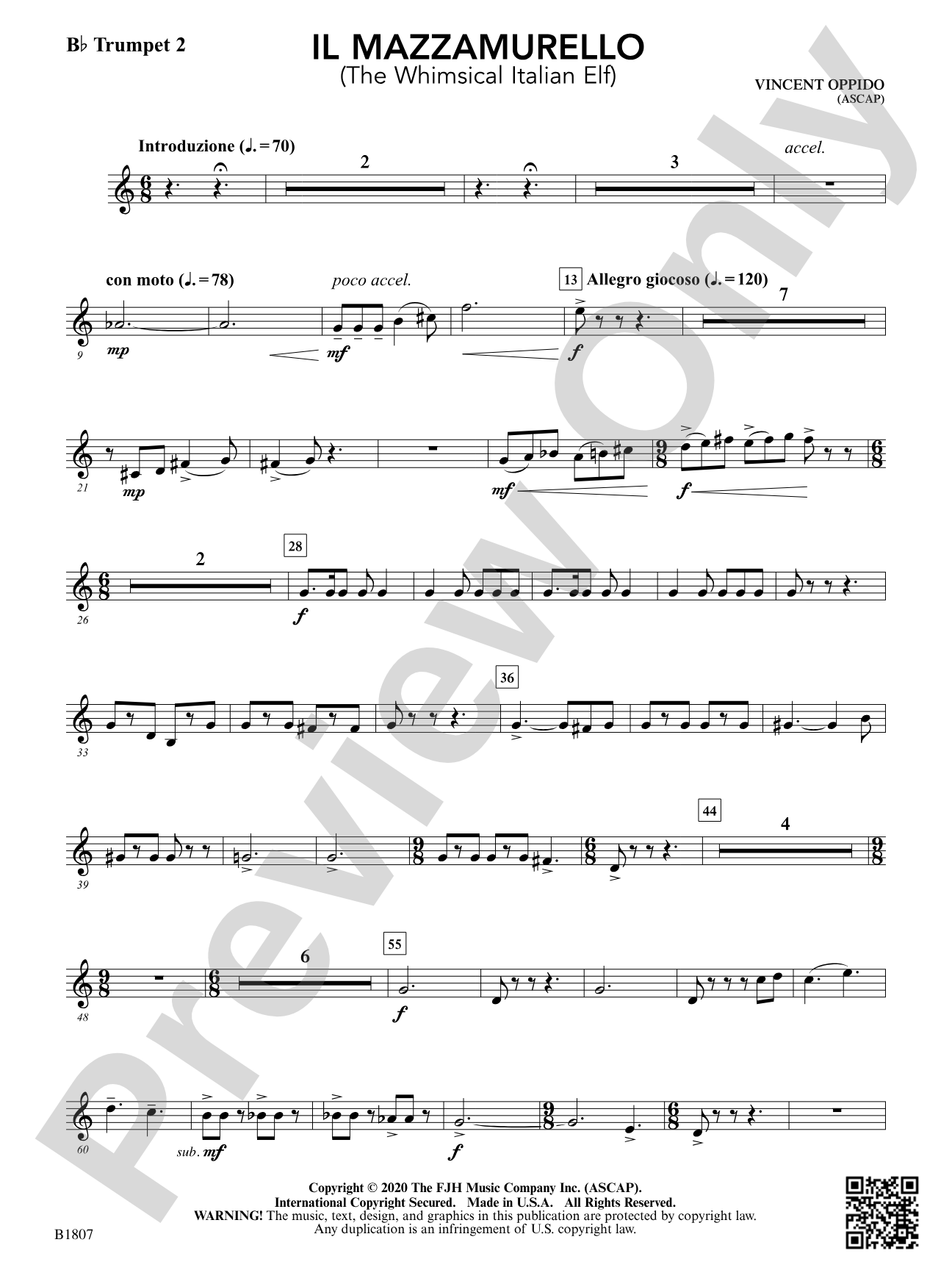 Il Mazzamurello (The Whimsical Italian Elf): B-flat Trumpet 2