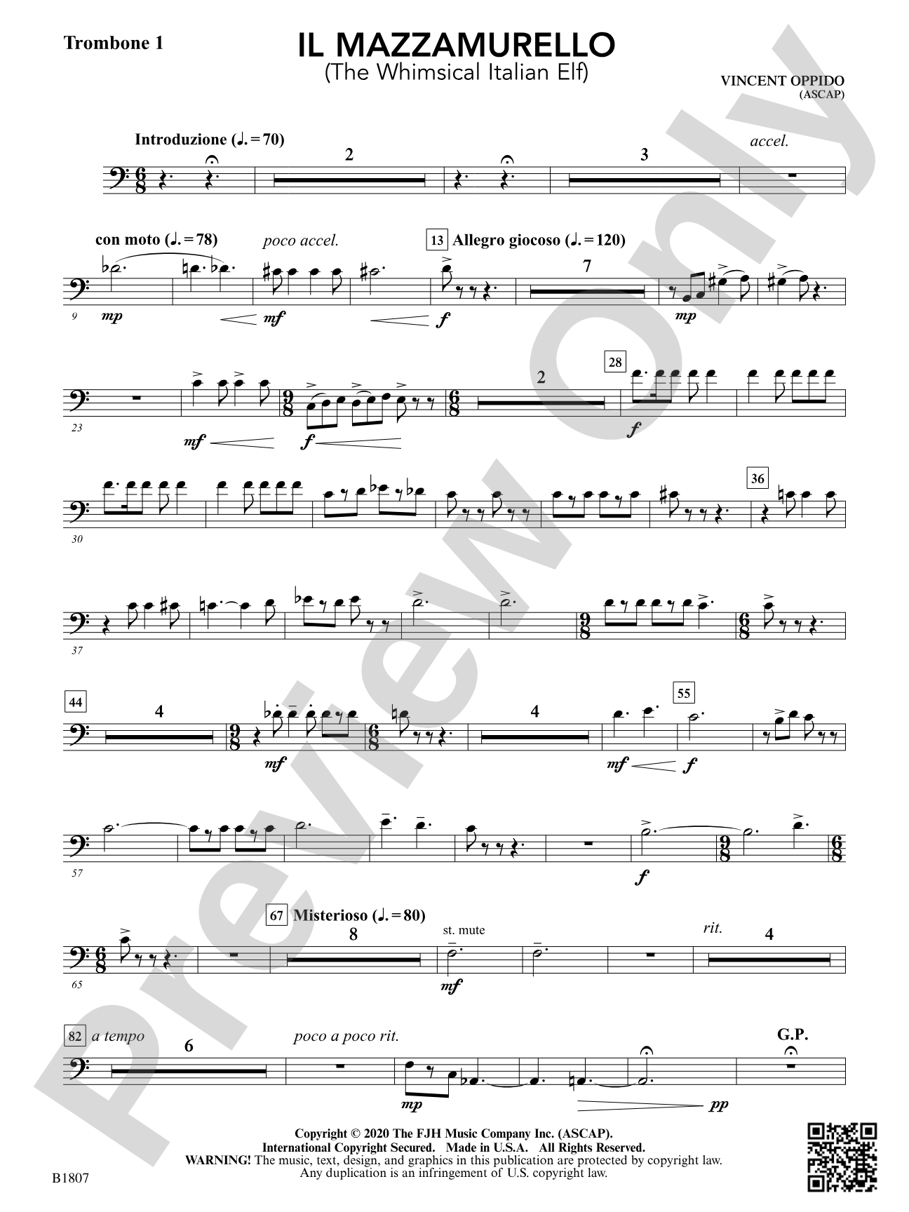 Il Mazzamurello (The Whimsical Italian Elf): Trombone 1