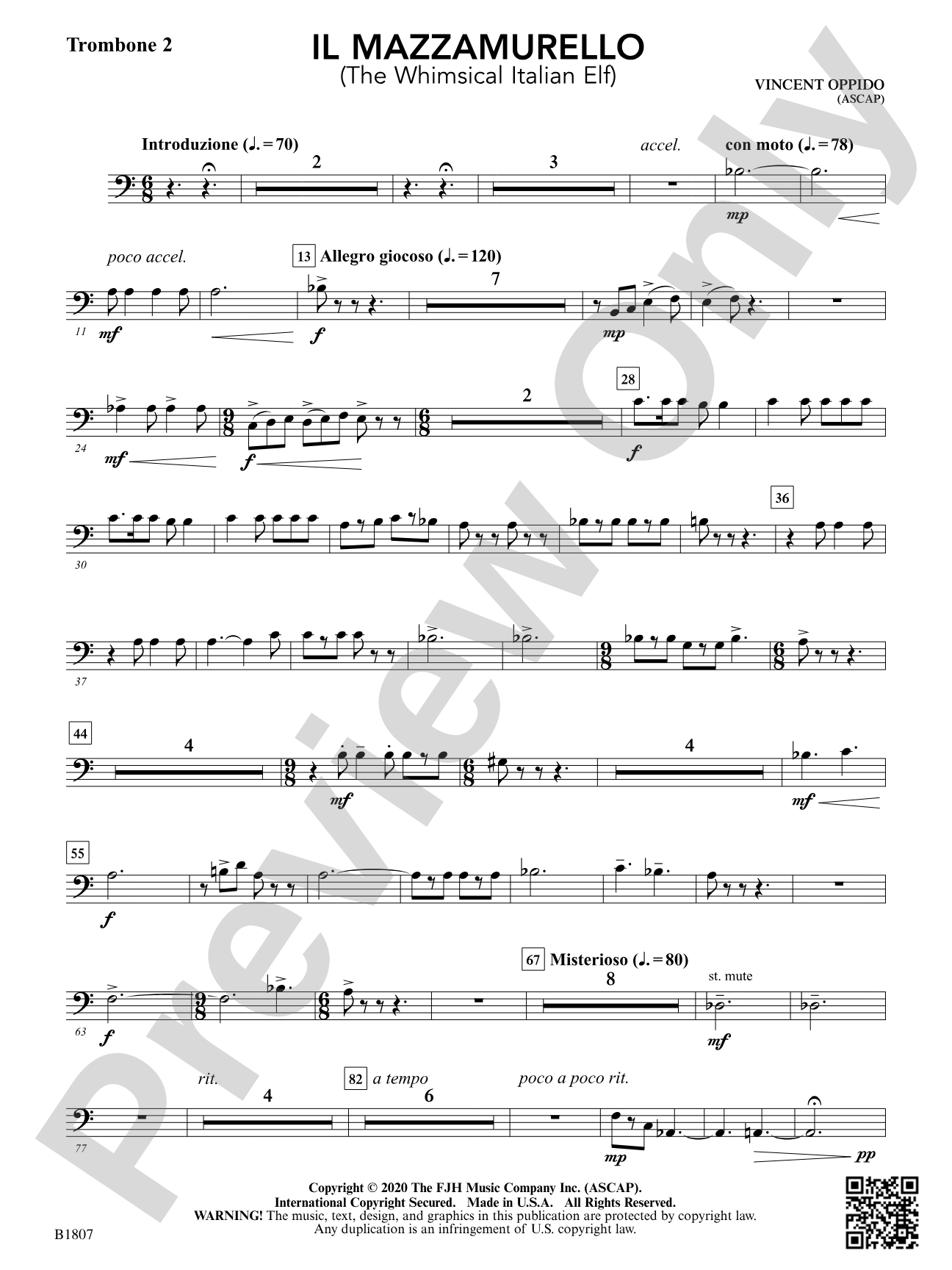 Il Mazzamurello (The Whimsical Italian Elf): Trombone 2